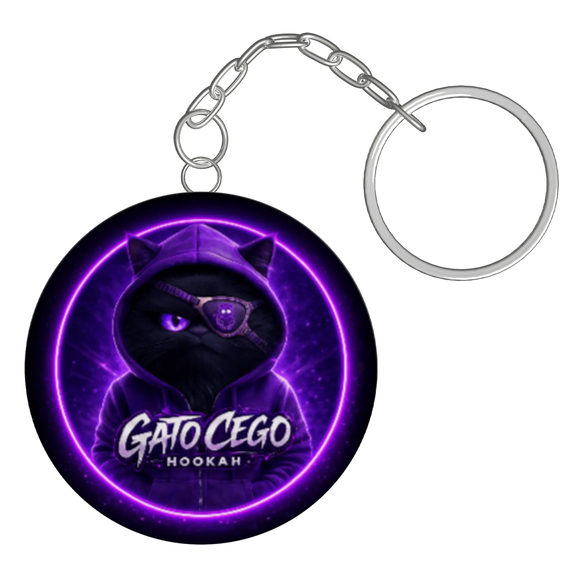 Chaveiro personalizado de Gato Cego Hookah