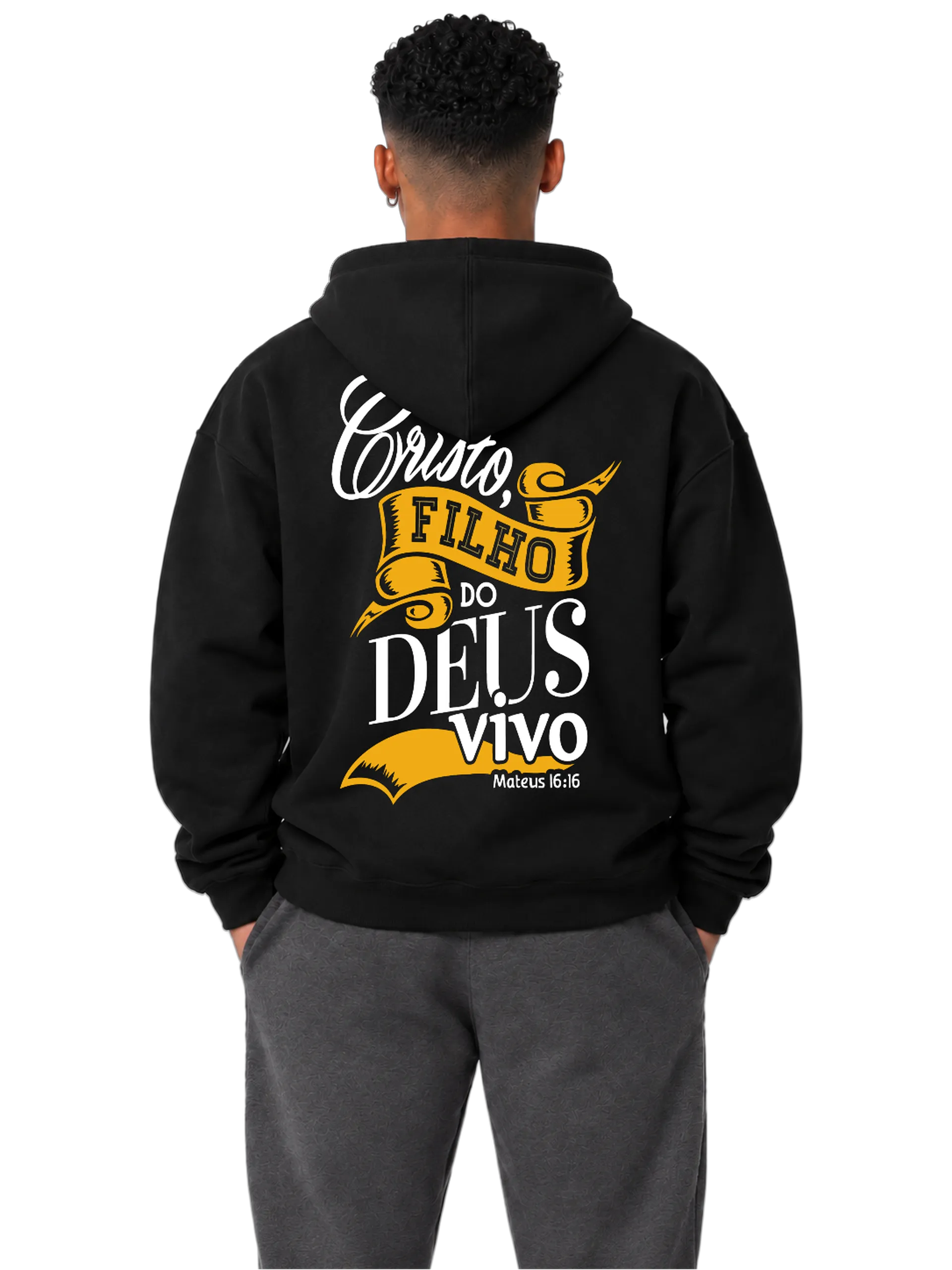 Blusa Moletom Canguru Estampa Tipográfica Laranja e Branca de PUBLI UP  — imagem 4 de 6
