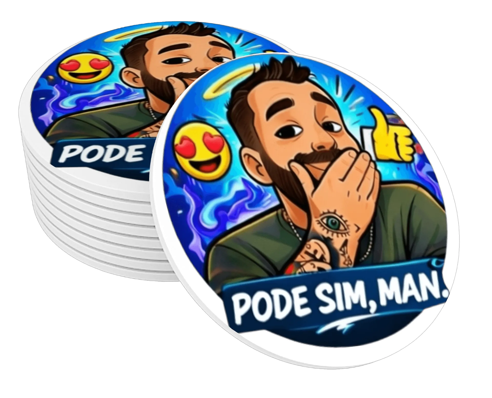 Porta-copos Pode sim AZUL - Imagem 1