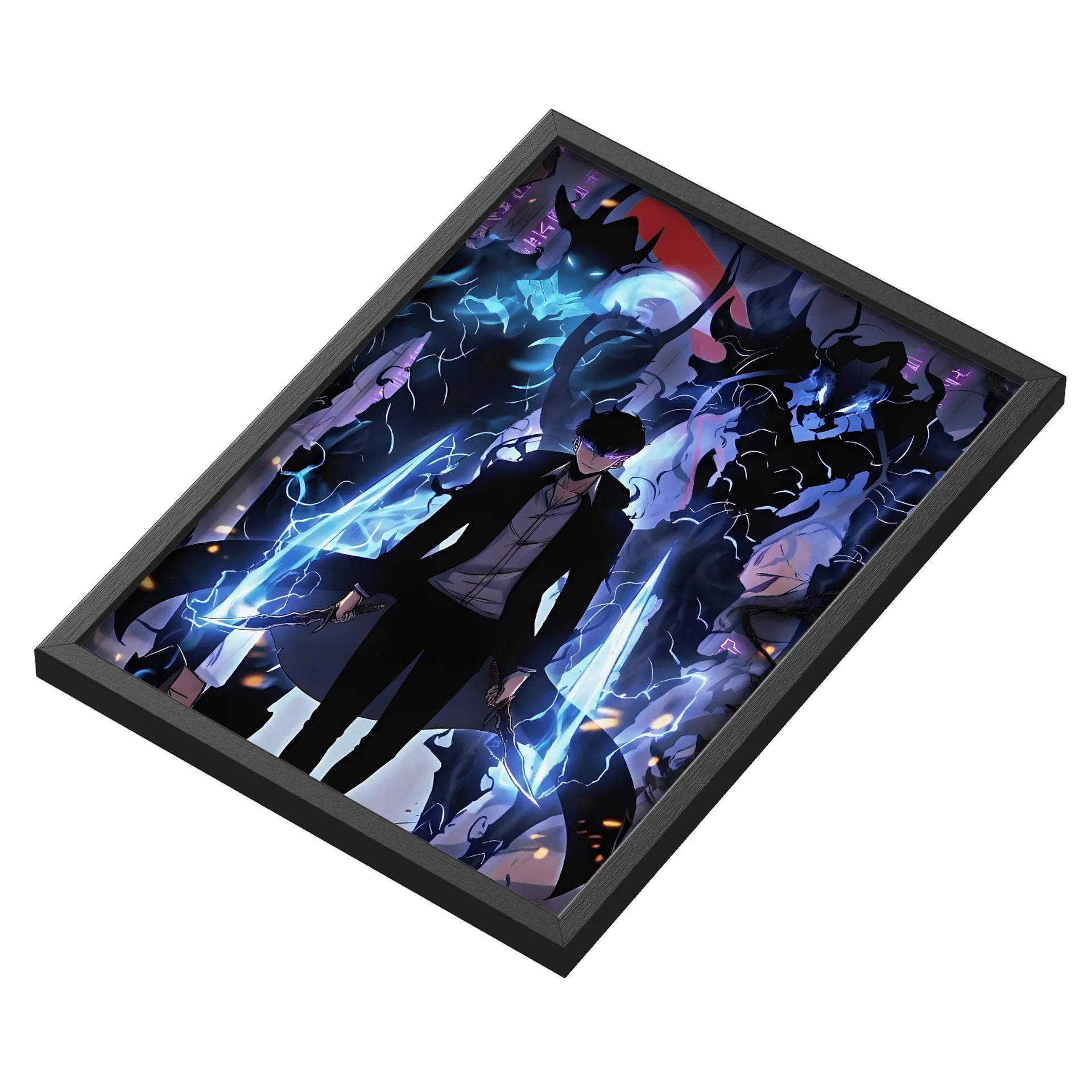 Quadro Anime Caçador Sombras Azuis A3 com Vidro - Imagem 3