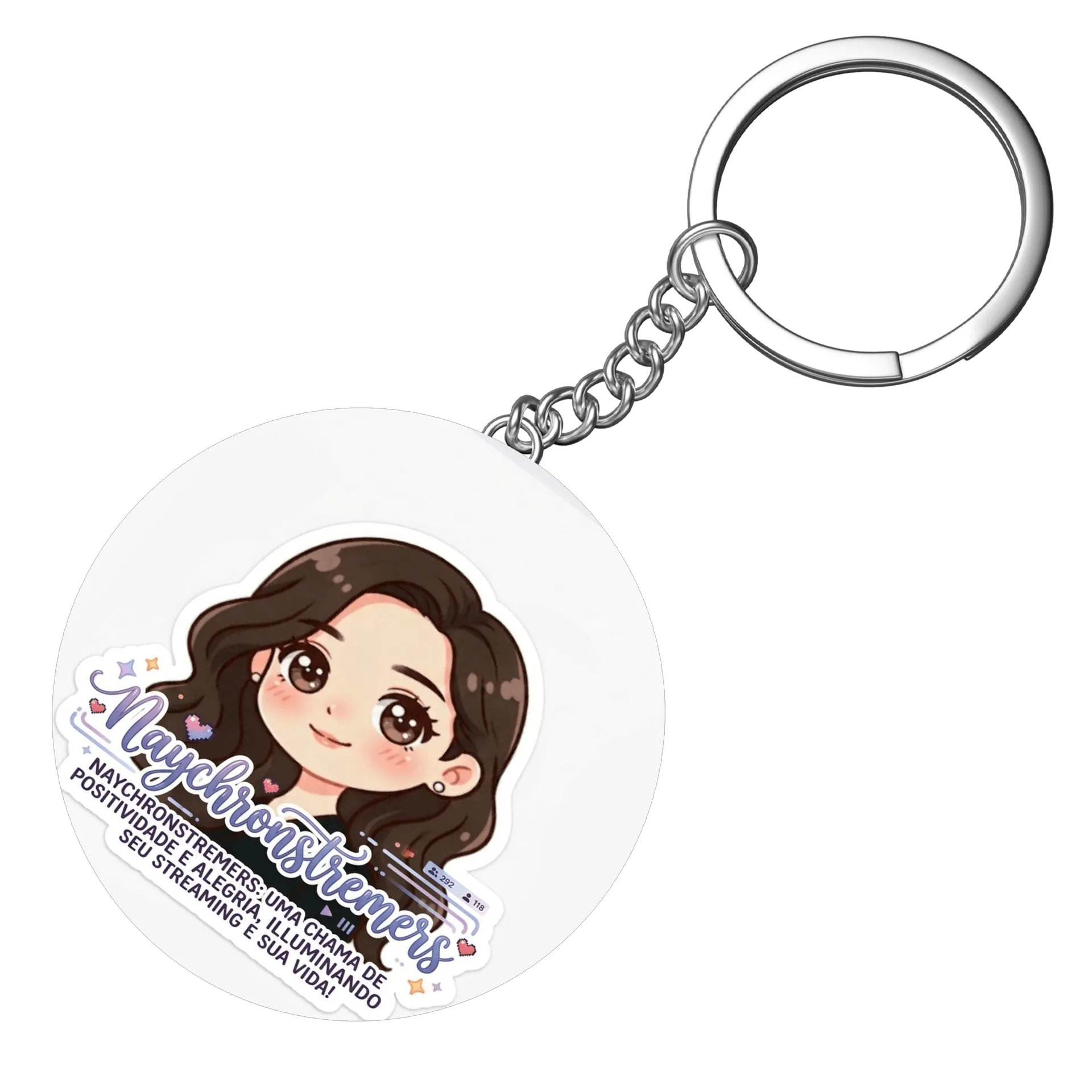Chaveiro MDF Naychronstreamers Ilustração de Streamer Anime - Imagem 3