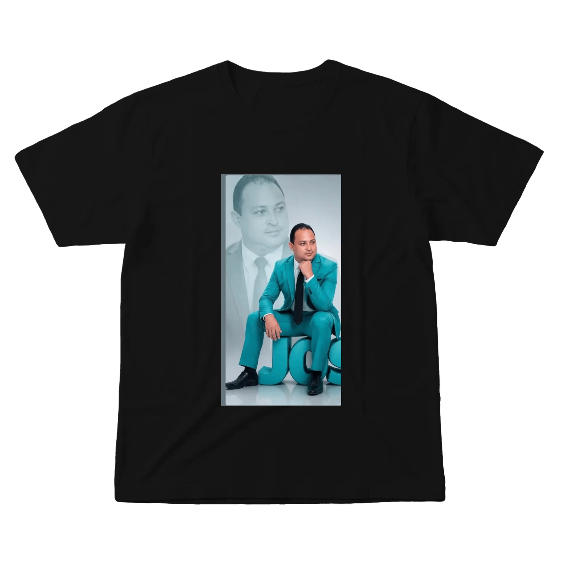 Camiseta Estampa Homem de Negócios Azul 100% Algodão de José Raimundo  — imagem 1 de 6