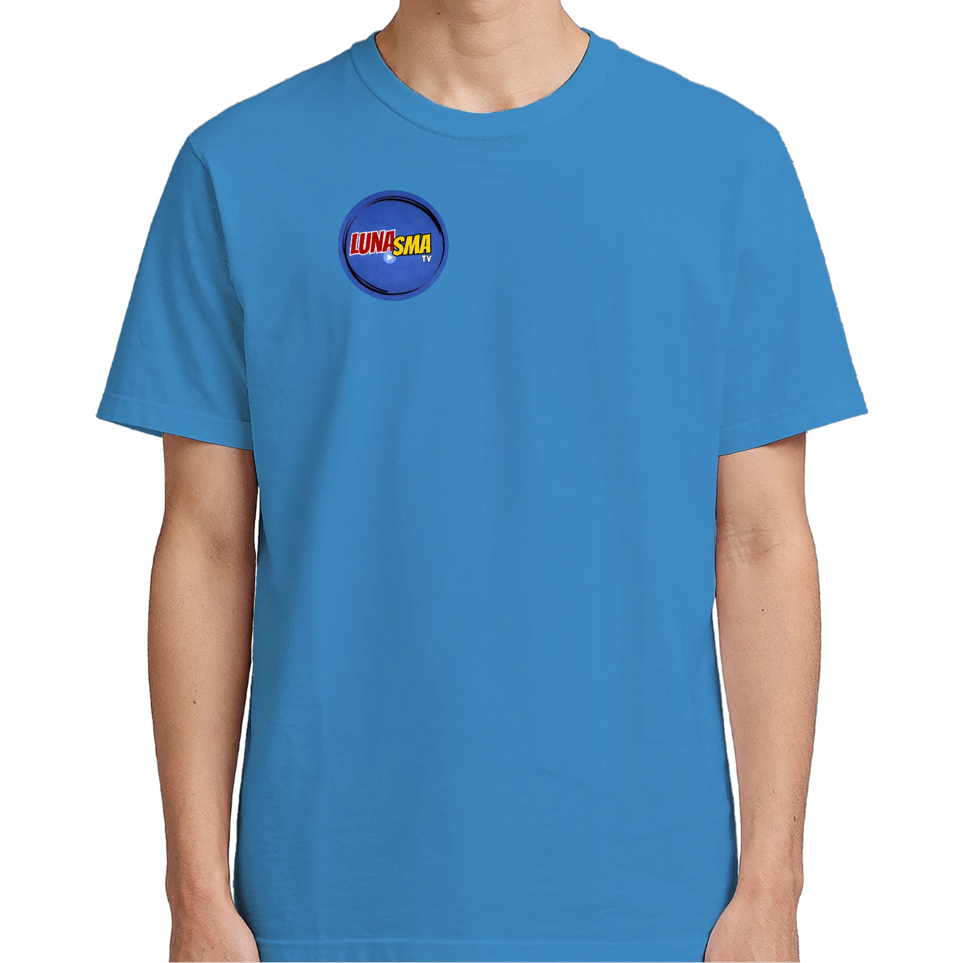 Camiseta Logo Lunasma TV Estampa Tipográfica Colorida 100% de Lucas — imagem 4 de 6