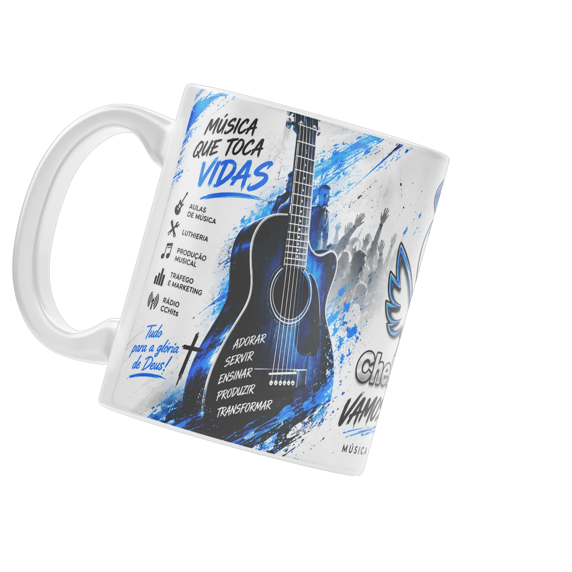 Caneca Porcelana Música Cardoso Letra Vamos Pra Cima 325ml - Imagem 3