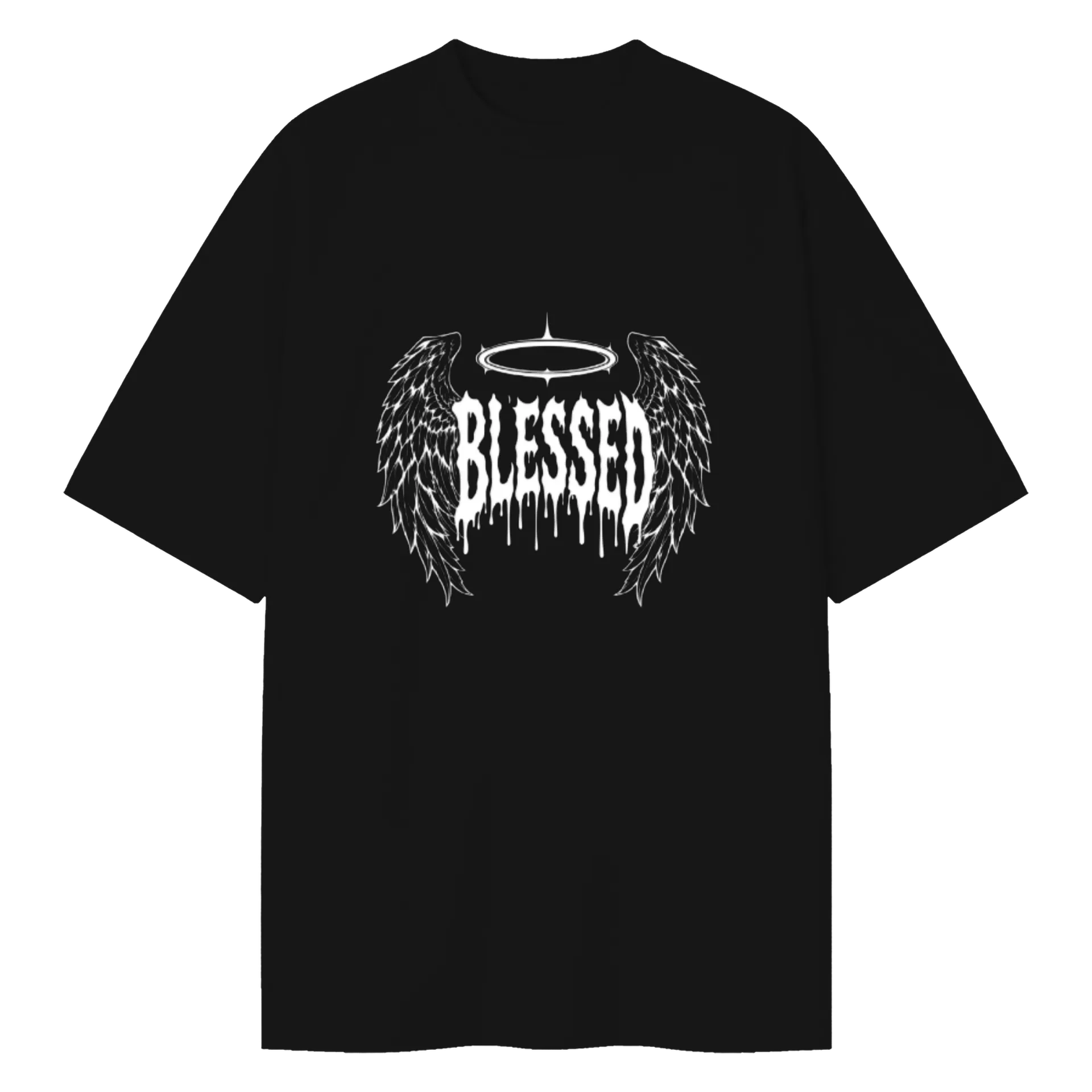 Camiseta Oversized "Blessed" - Preto - Imagem 1