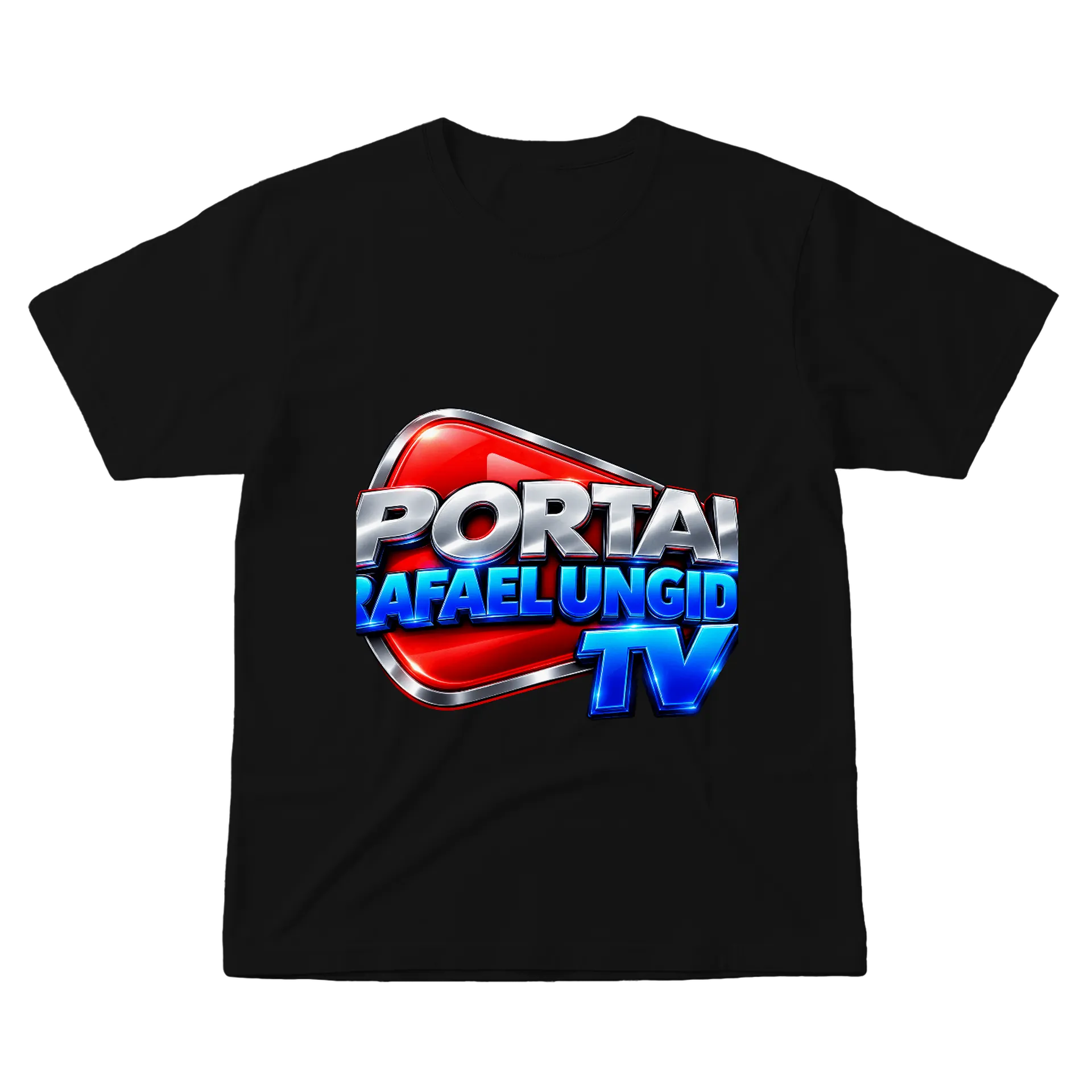 Camiseta Logo Portal Rafael Ungido TV Vermelho e Azul 100% de Clube do Rafael Ungido  — imagem 1 de 6