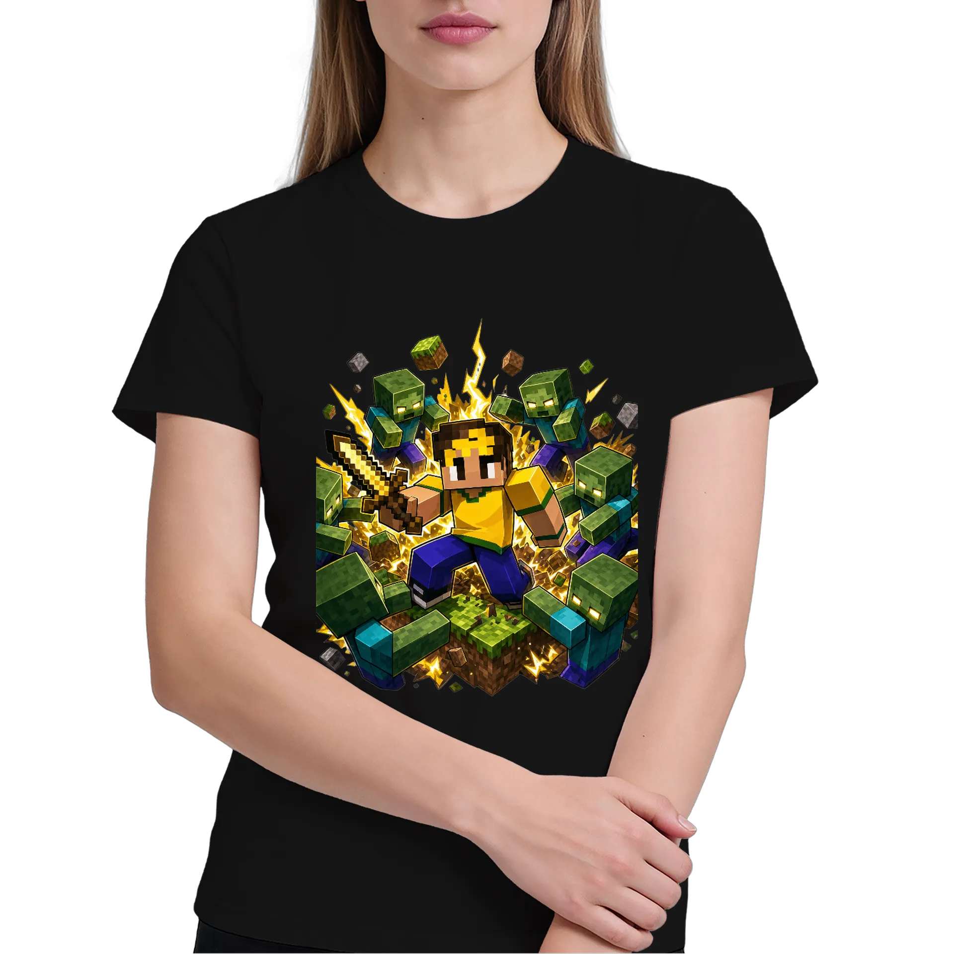 Camiseta Minecraft Apocalipse Zumbi 🔥 Atleta Oficial - Imagem 4