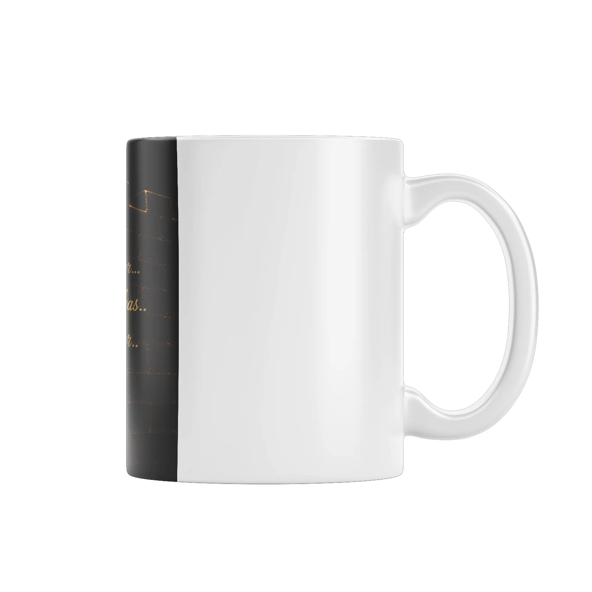Caneca Porcelana Versos Dourados Escuros 325ml - Imagem 1
