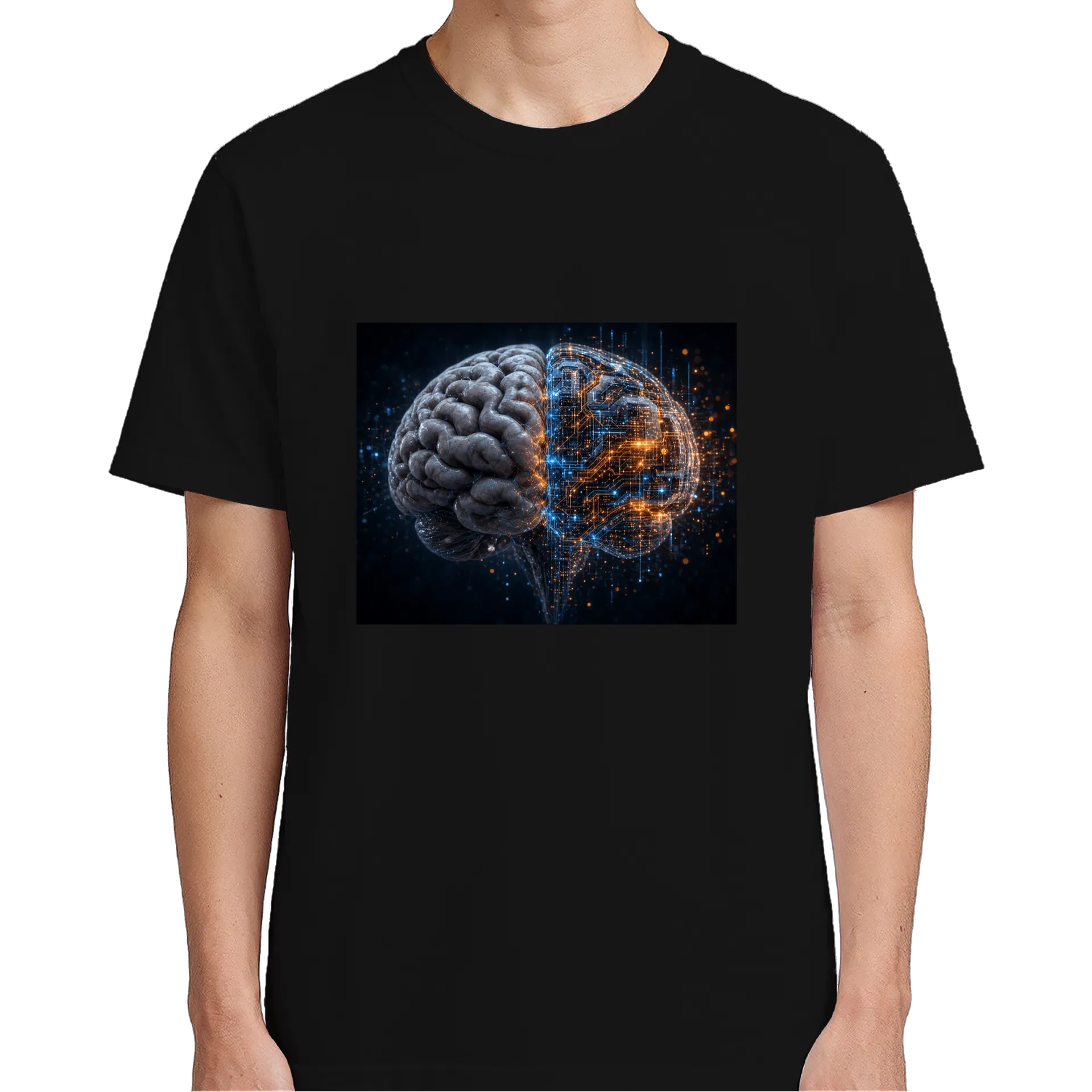 Camiseta Cérebro Humano e Circuitos Tecnológicos 100% - Imagem 4