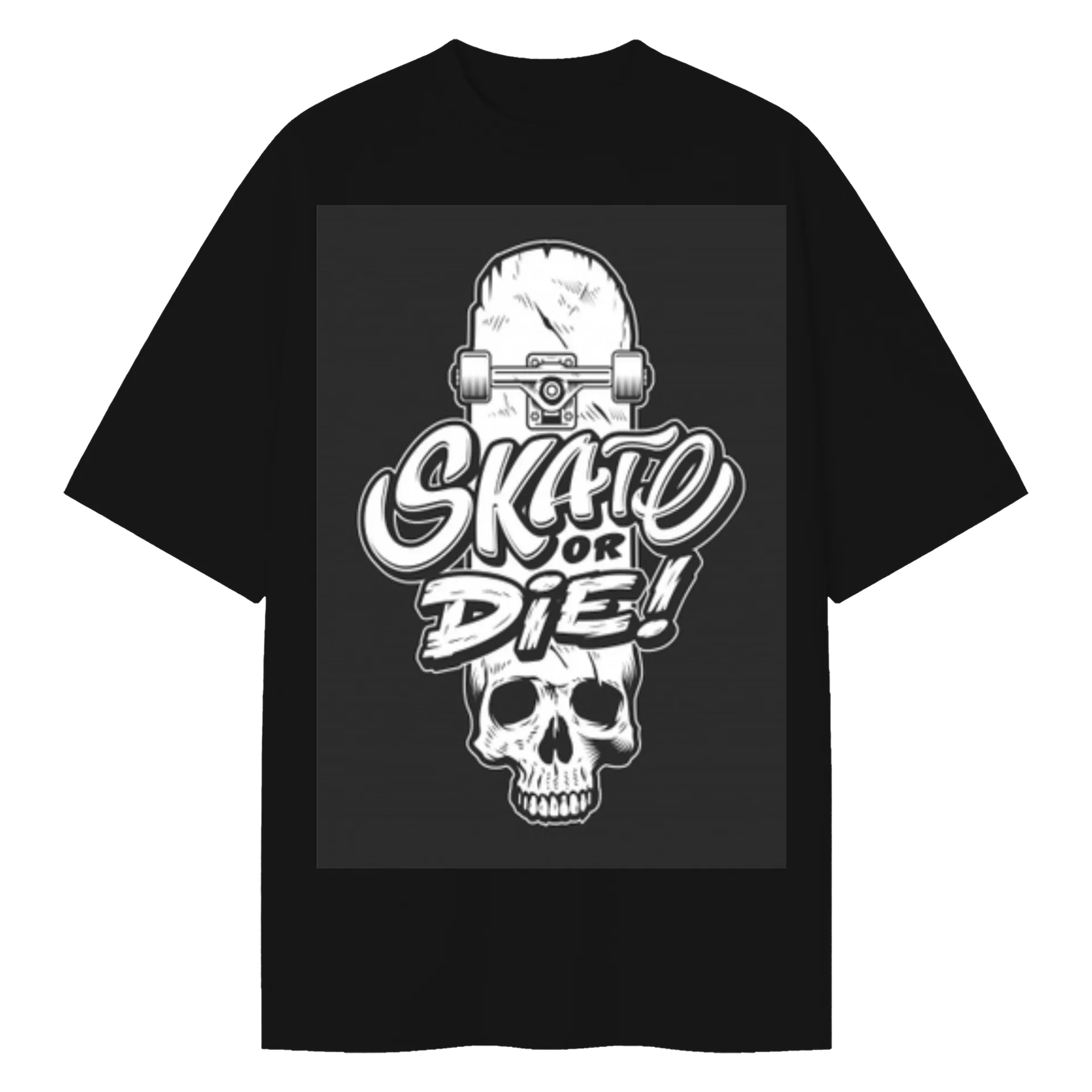 Camiseta Oversized Estampa Skate or die Preto - Imagem 1