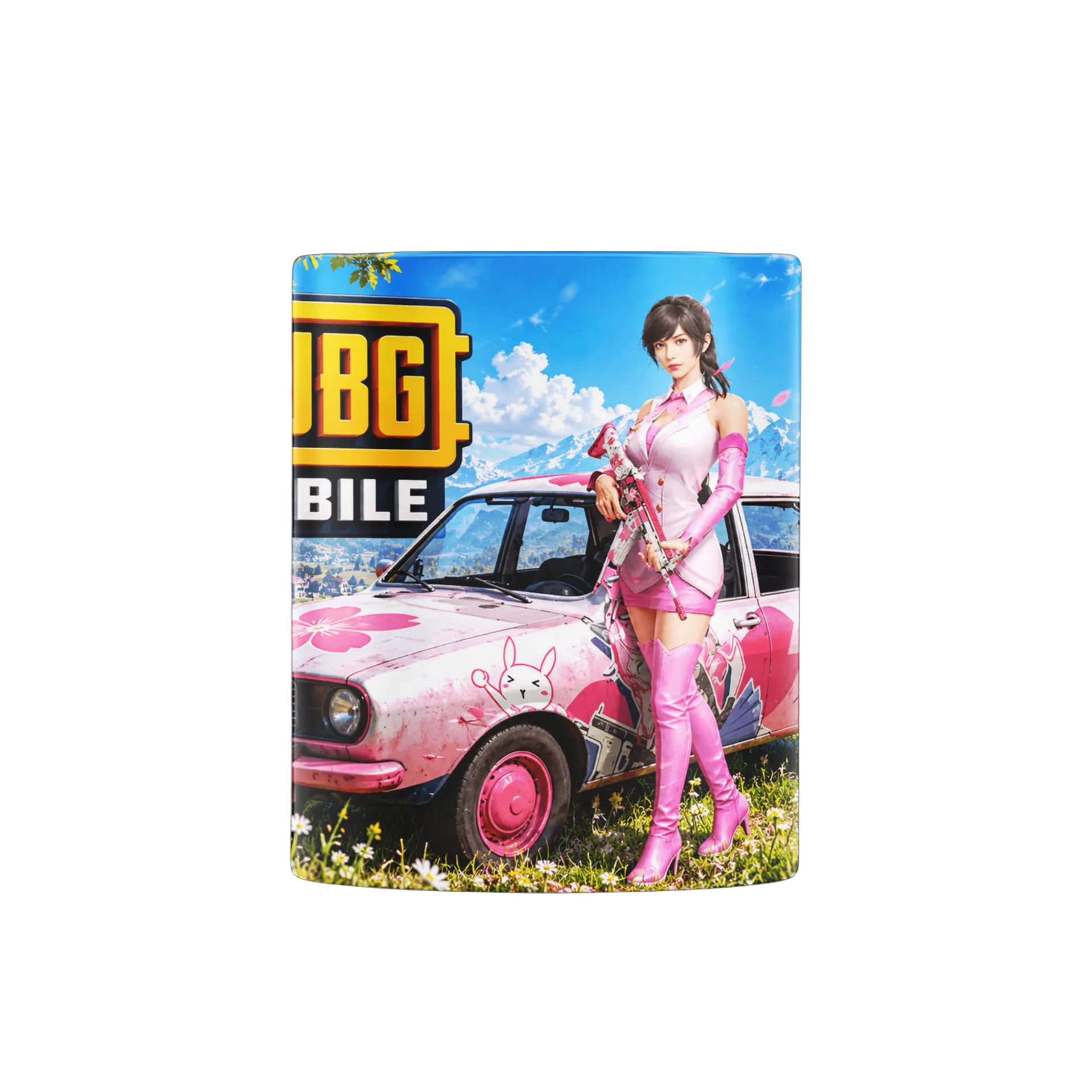 Caneca PUBG Mobile Personagem Carro Rosa 325ml - Imagem 2