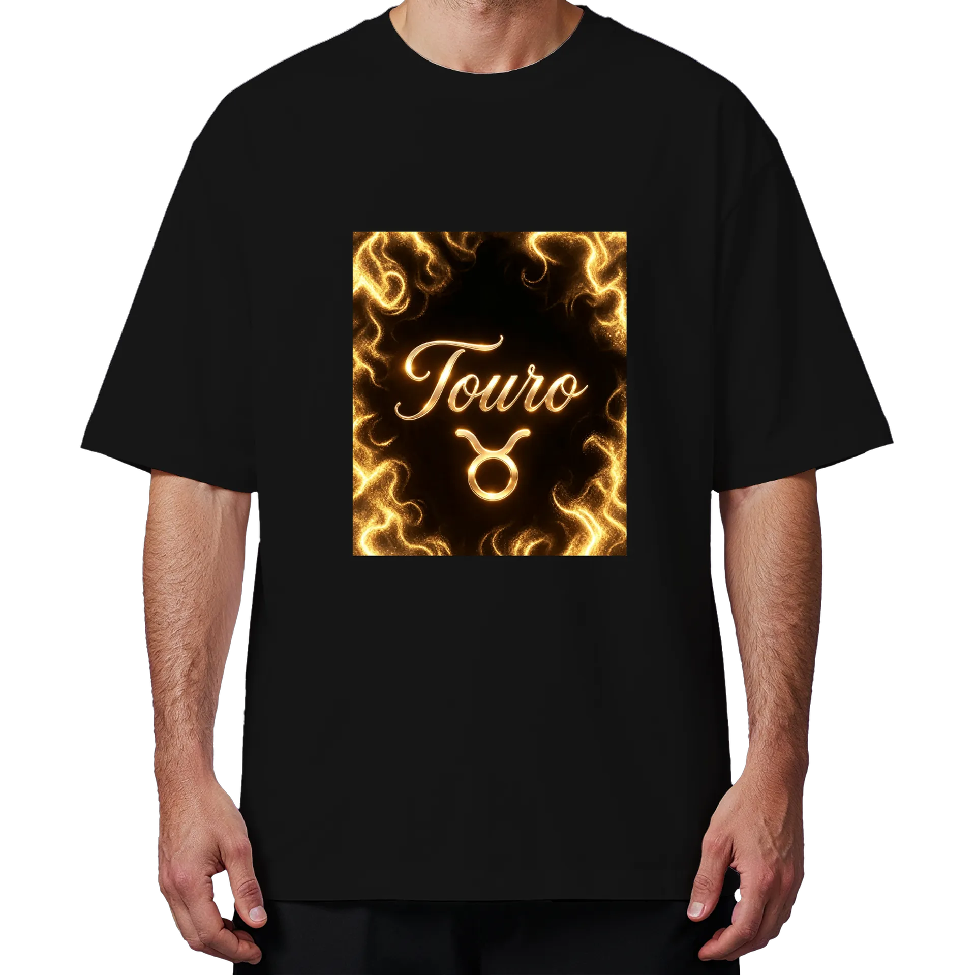 Camiseta Oversized Grafite Tourro Estampa Ouro 100% Algodão - Imagem 4