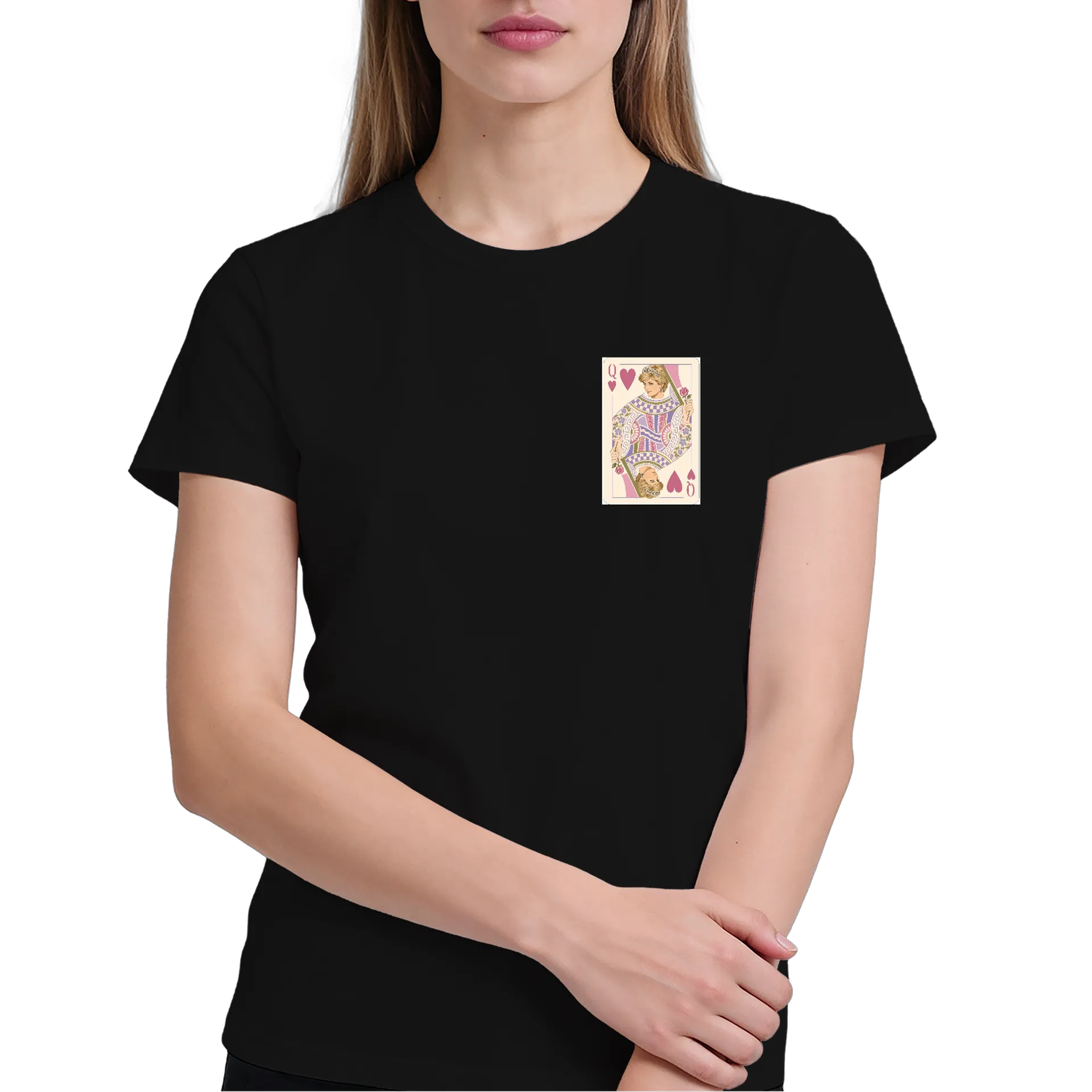 Camiseta Rainha de Copas Ilustrada 100% Algodão - Imagem 3