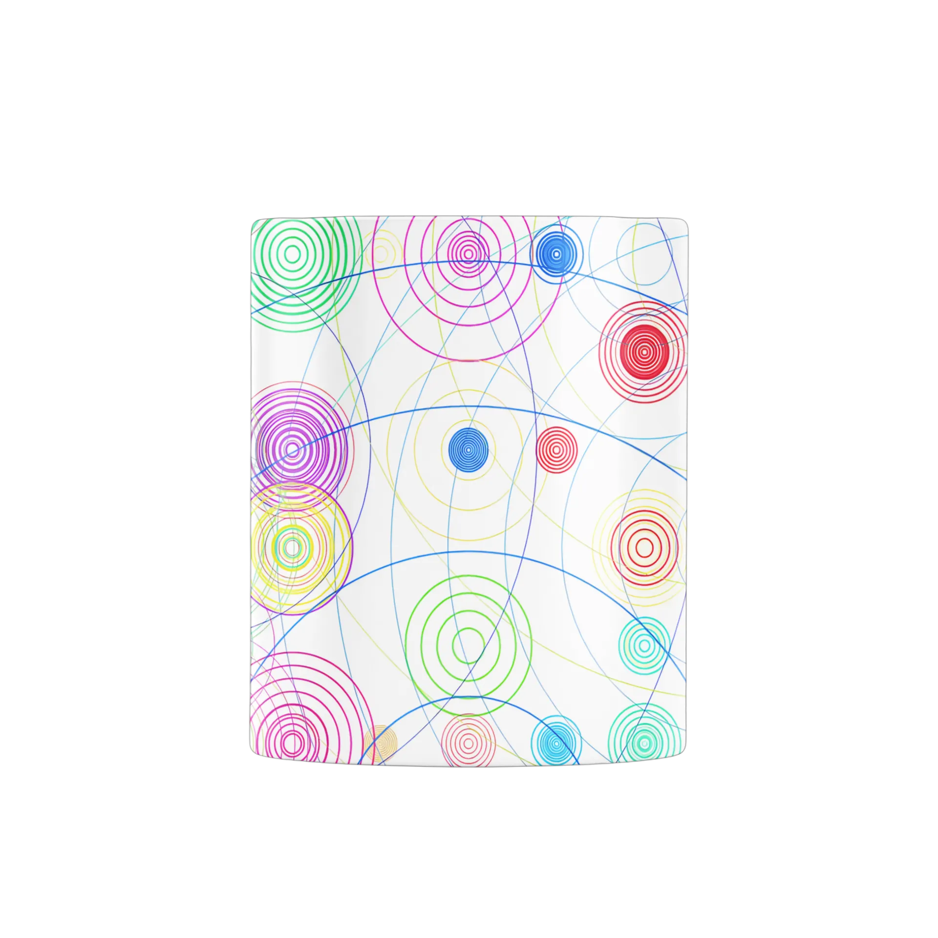 Caneca Cerâmica Estampa Abstrata Círculo Colorido 325ml - Imagem 3