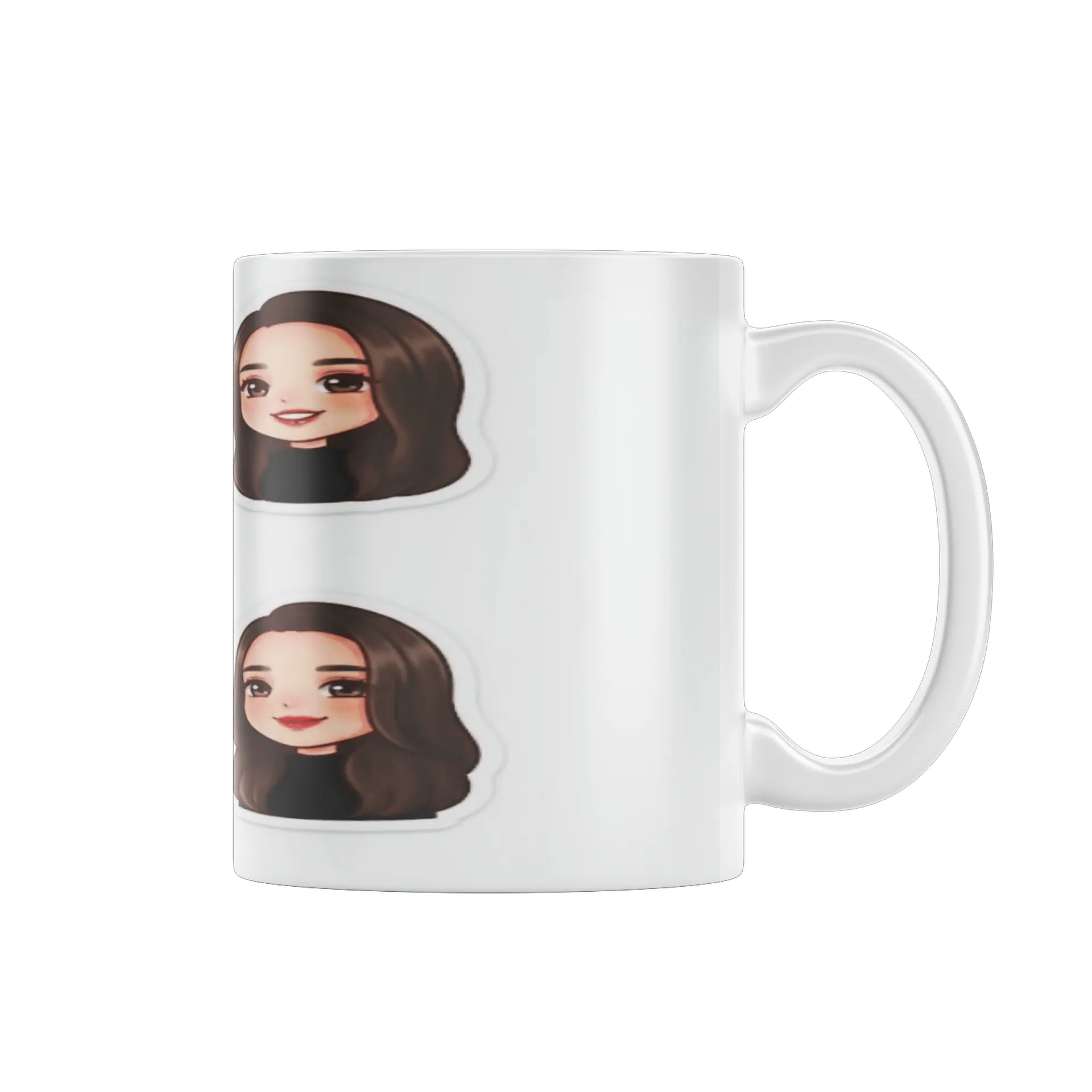 Caneca Caricaturas de Mulher Cabelo Castanho 325ml - Imagem 2