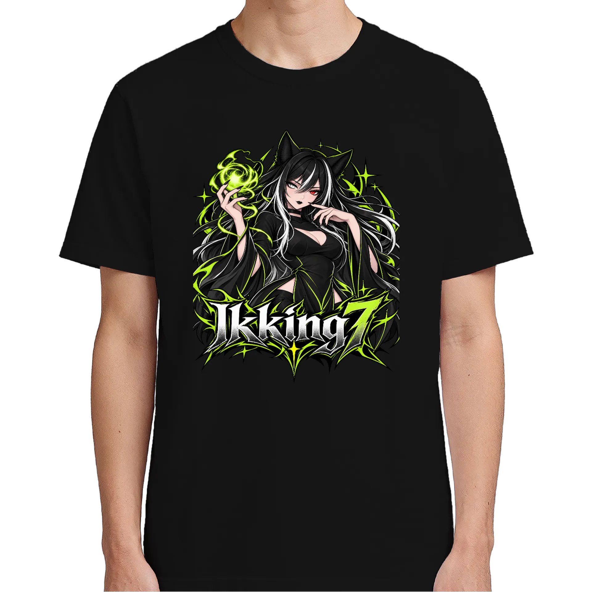 Camiseta Personagem Anime Orelhas de Gato 100% Algodão de IkkingSeven — imagem 4 de 6