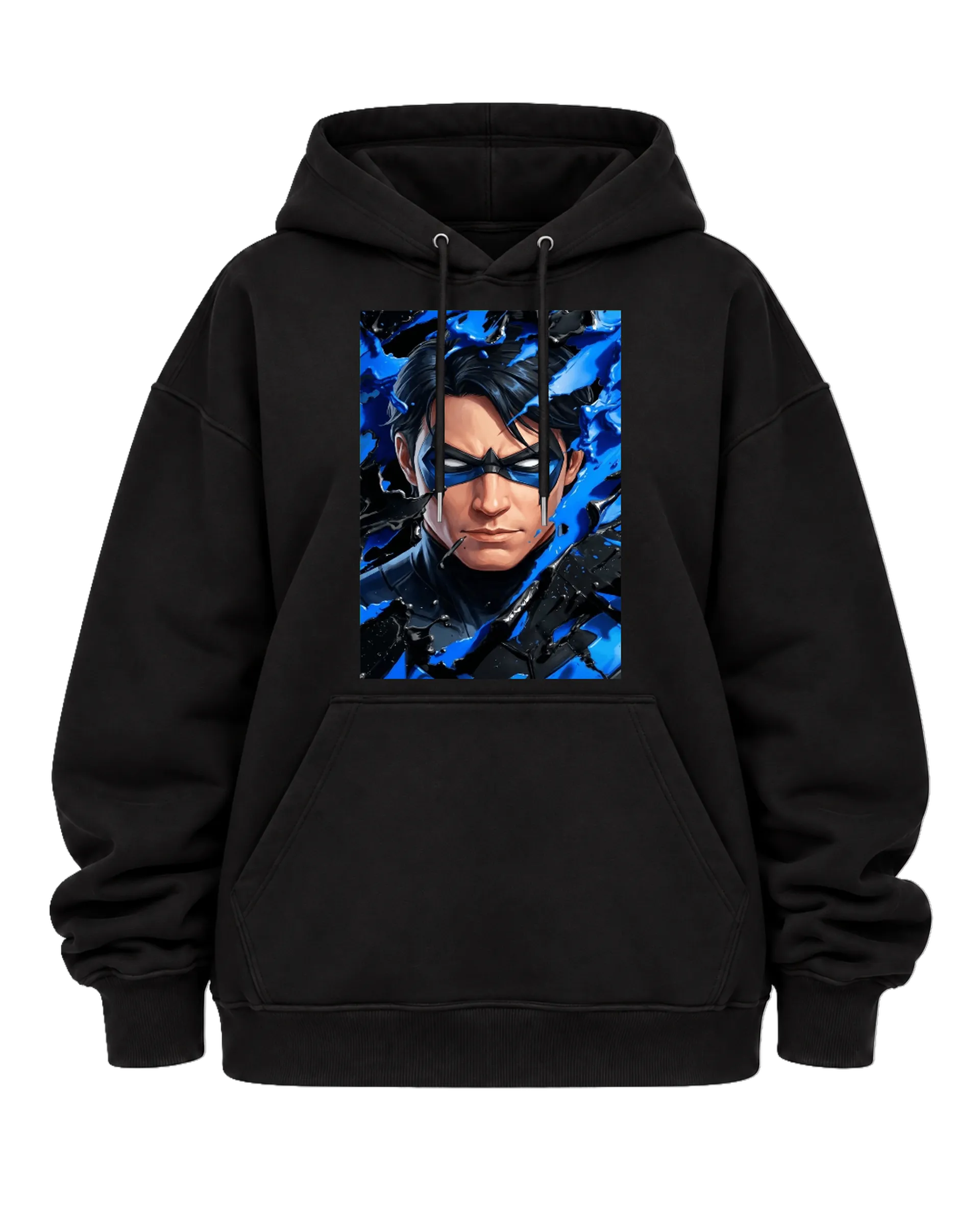 Blusa Moletom Canguru Herói Mascarado Azul e Preto - Imagem 5