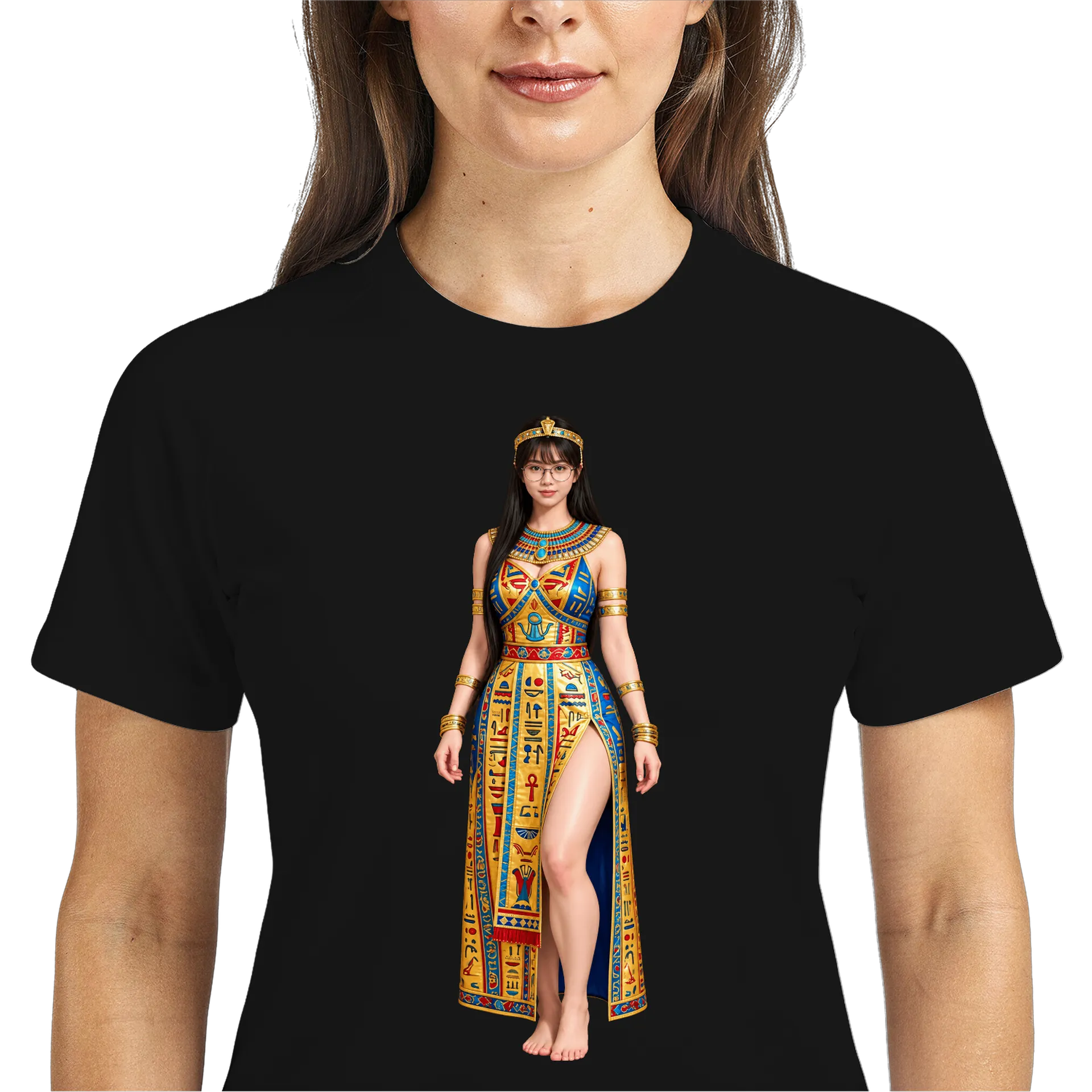 Camiseta Dry Fit Mulher com Traje Egípcio Realista 100% - Imagem 3