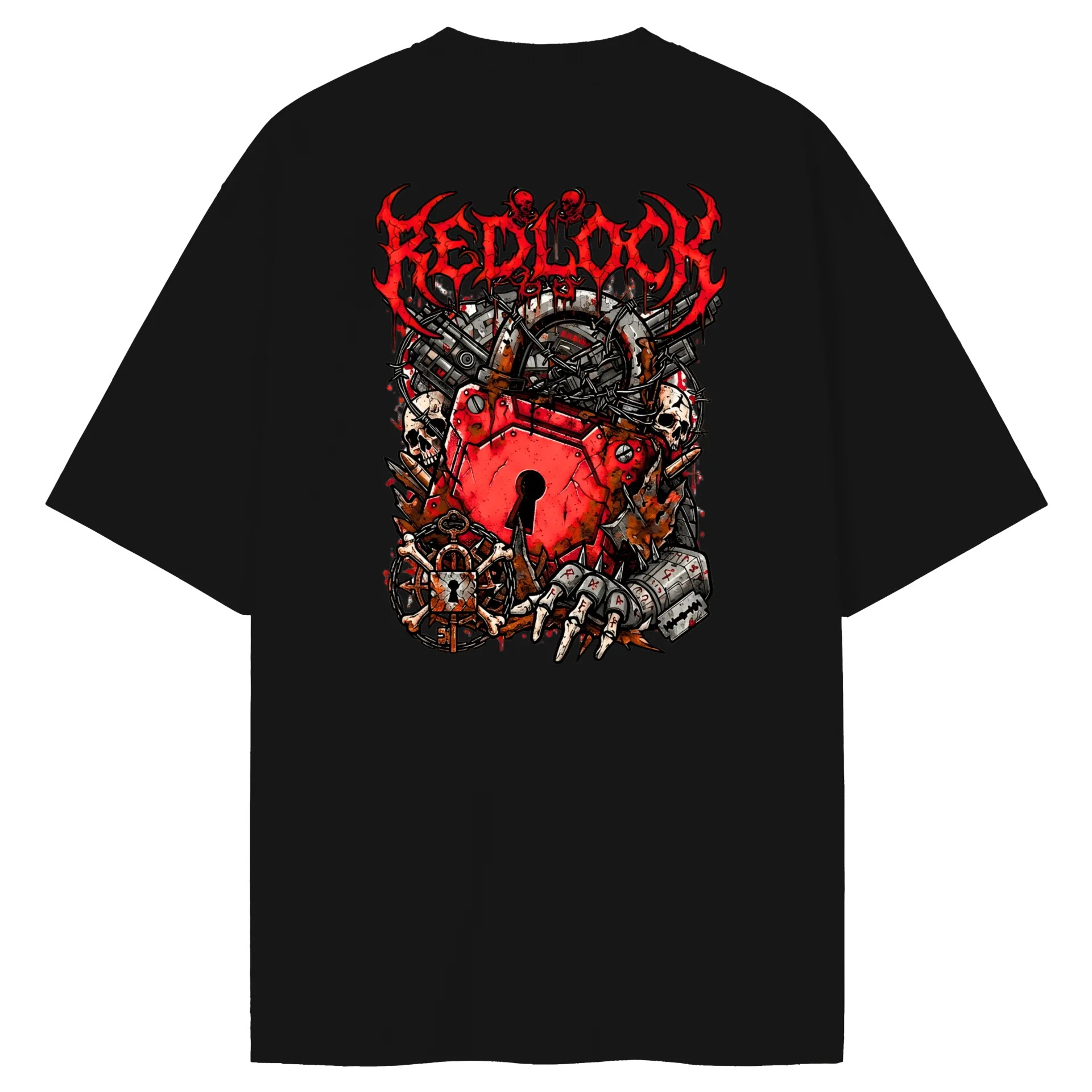 Camiseta Oversized REDLOCK🩸 - War Never Seen de War Never Seen