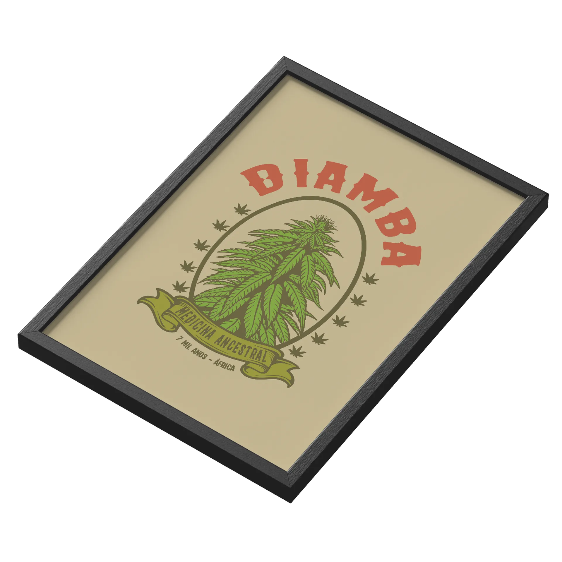 Quadro Diamba Medicina Ancestral A3 MDF e Vidro - Imagem 3