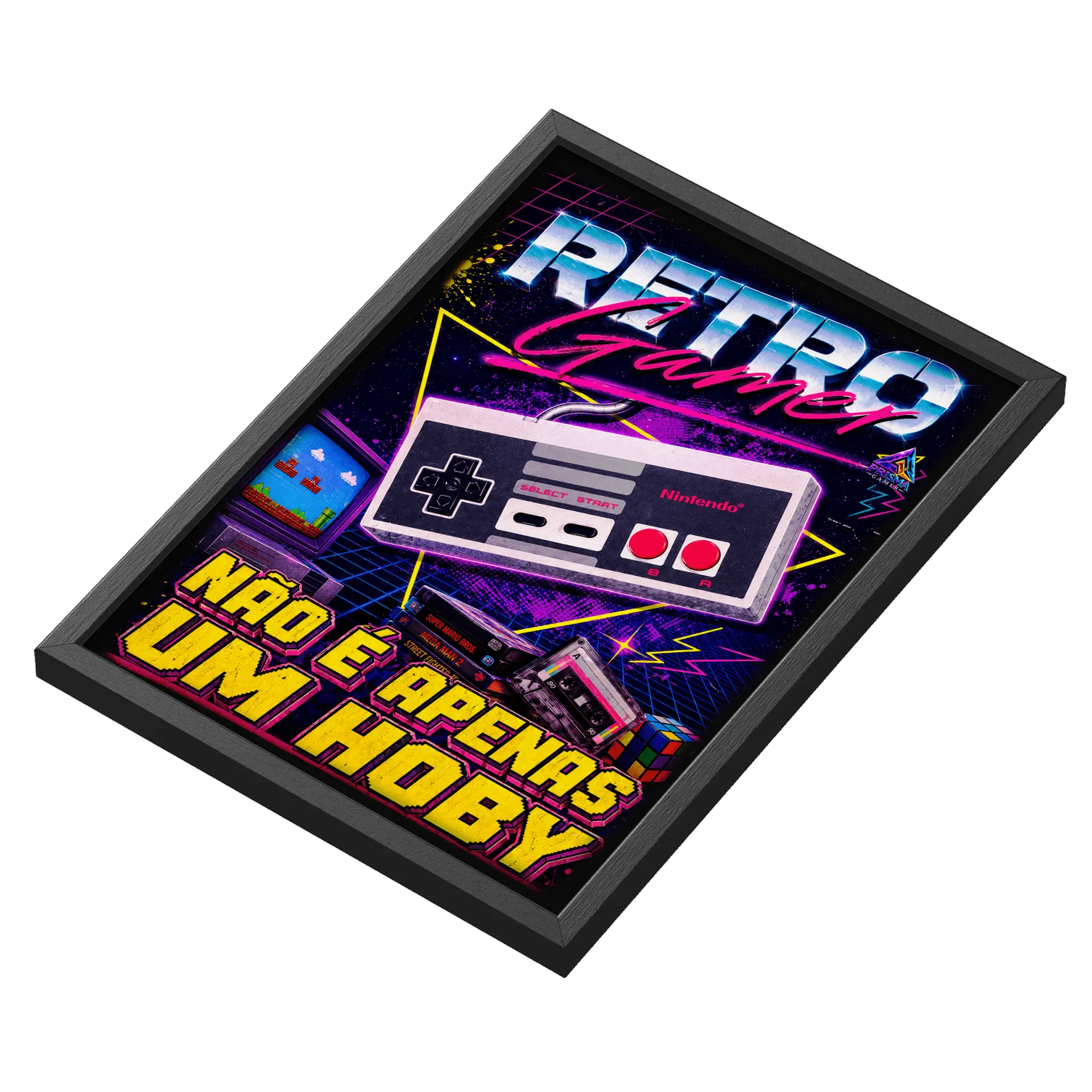 Quadro RETRÔ GAMER - Tamanho A3 personalizado Com Vidro - Imagem 3