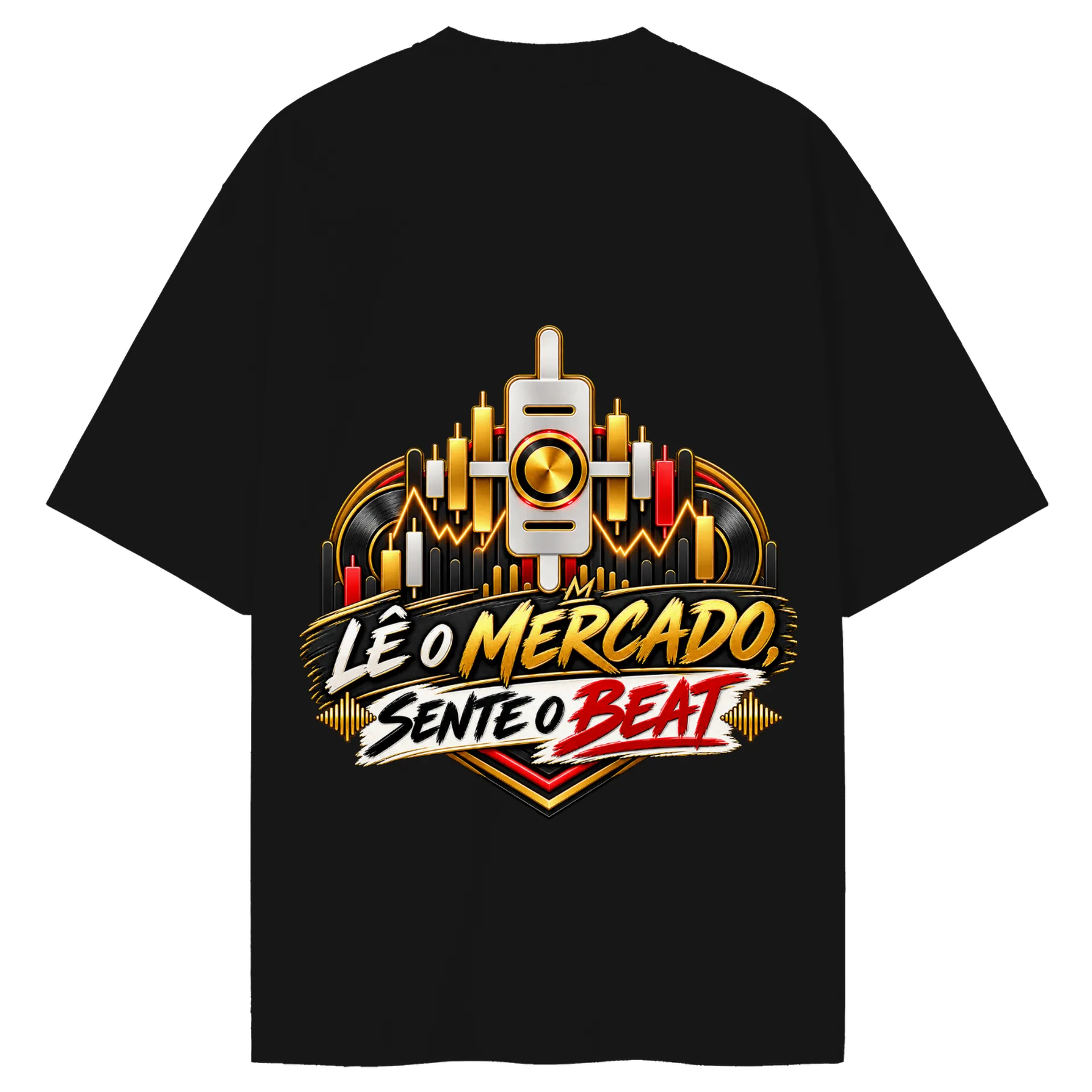 Camiseta Oversized Lê o Mercado, Sente o Beat de UM DJ NA BOLSA — imagem 2 de 6