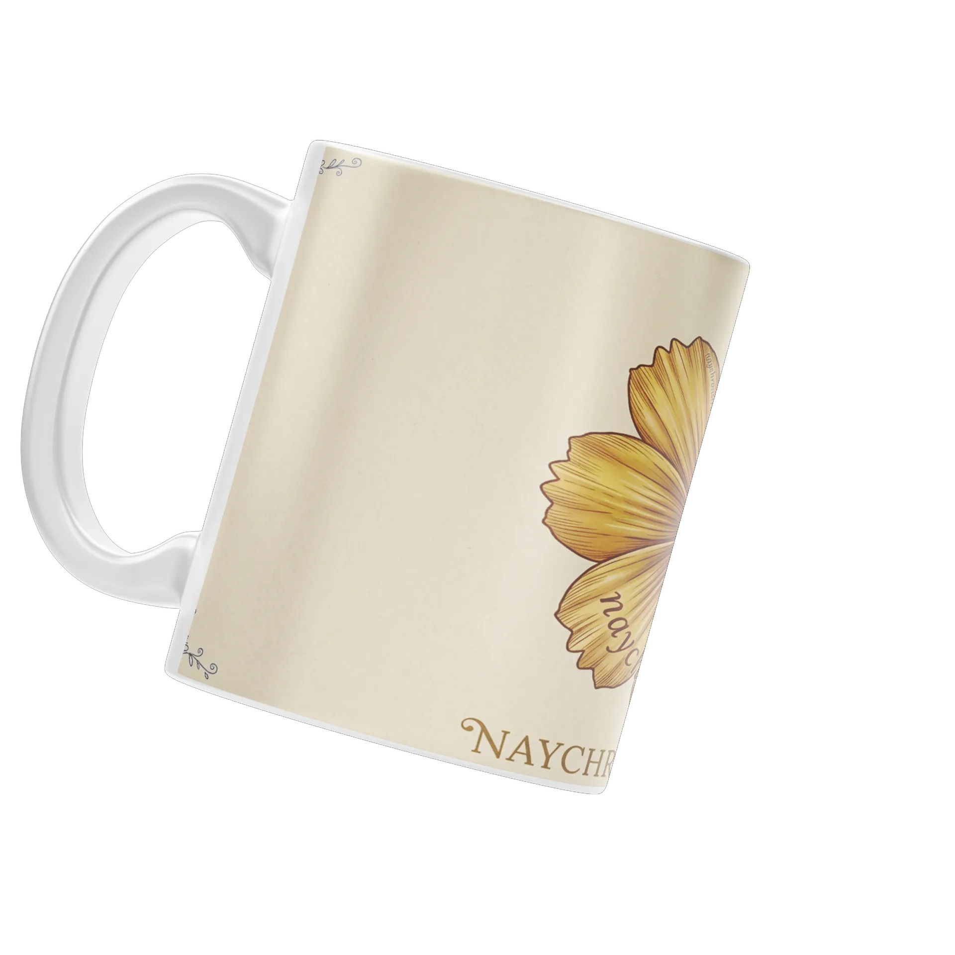 Caneca Flor Dourada Logo Naychronstreamers 325ml - Imagem 3