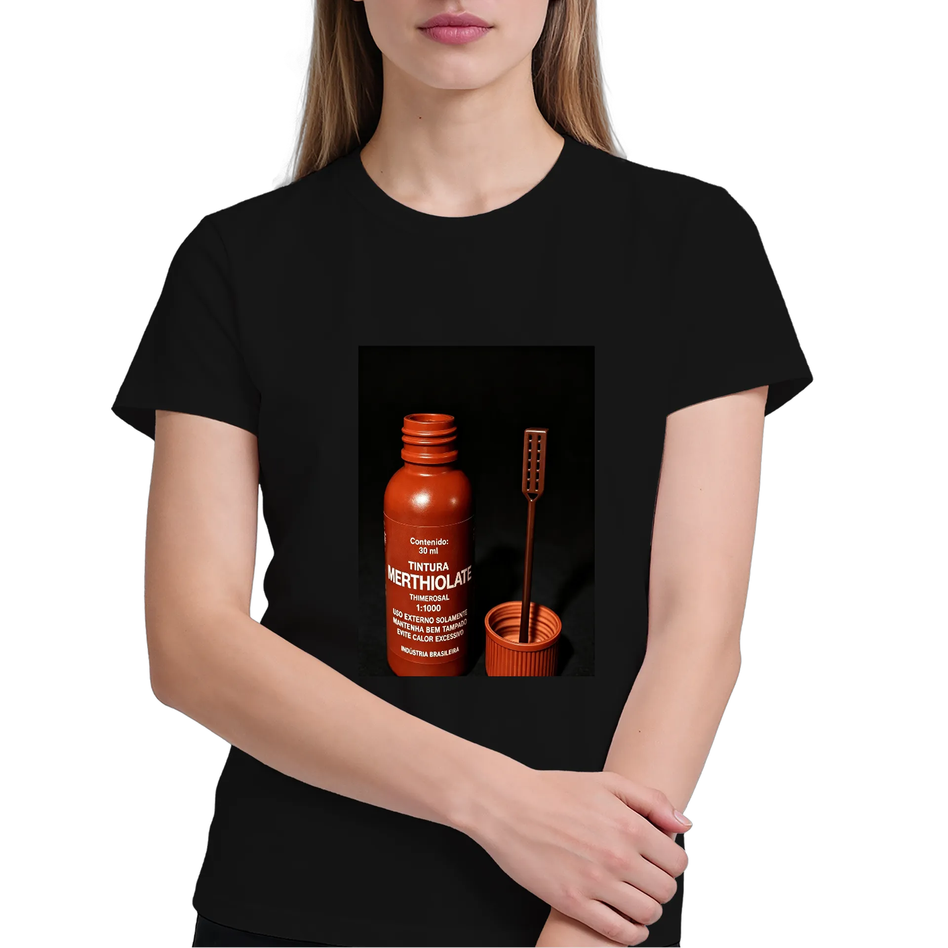 Camiseta Golpe de Tinta Vermelha 100% Algodão - Imagem 4