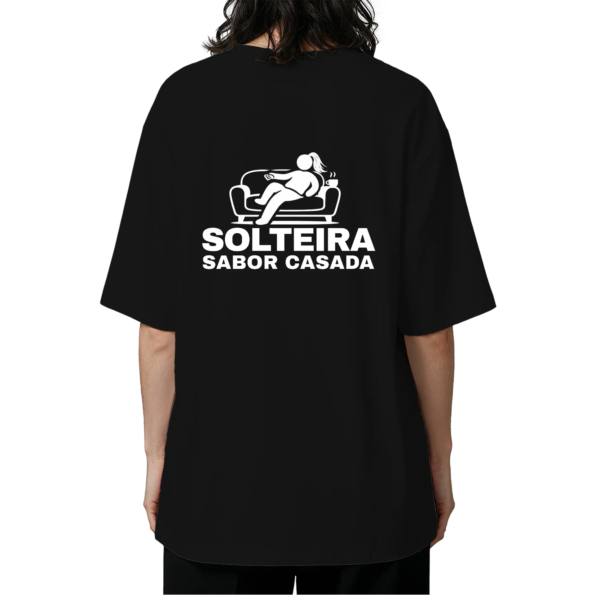 Camiseta Oversized Solteira Sabor Casada - Imagem 5