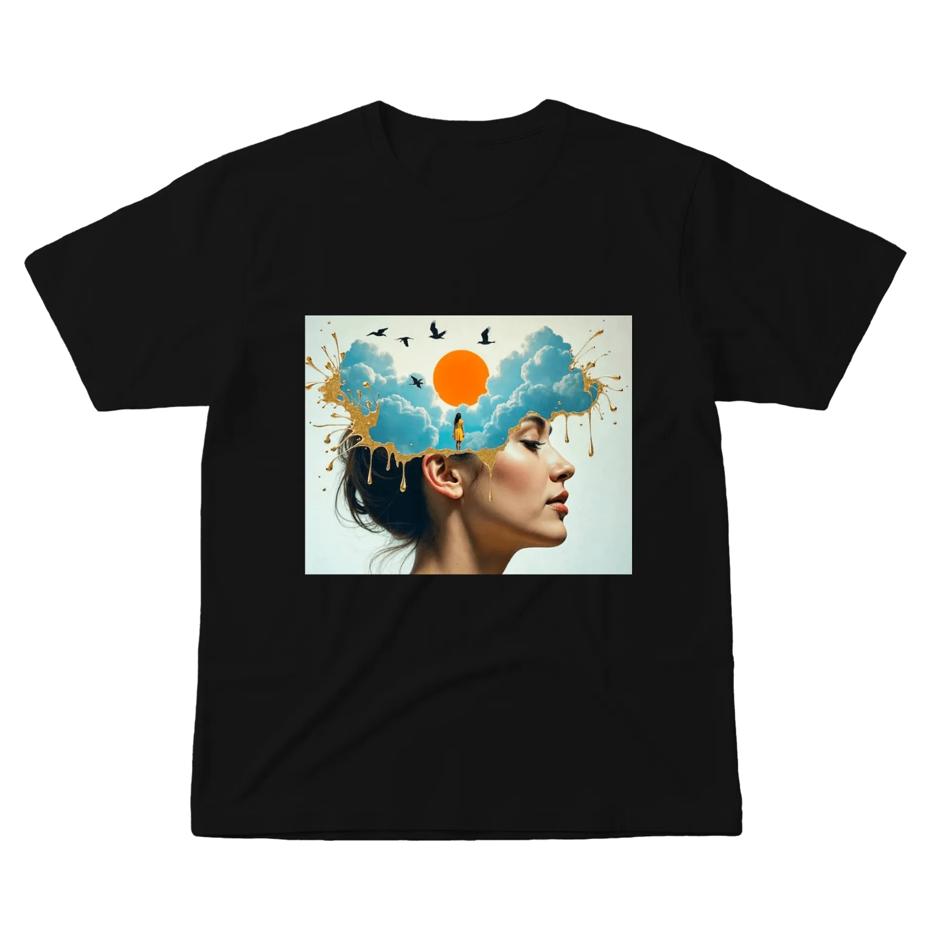 Camiseta Estampa Criativa Mulher Sol 100% Algodão de Luccas Henrique 