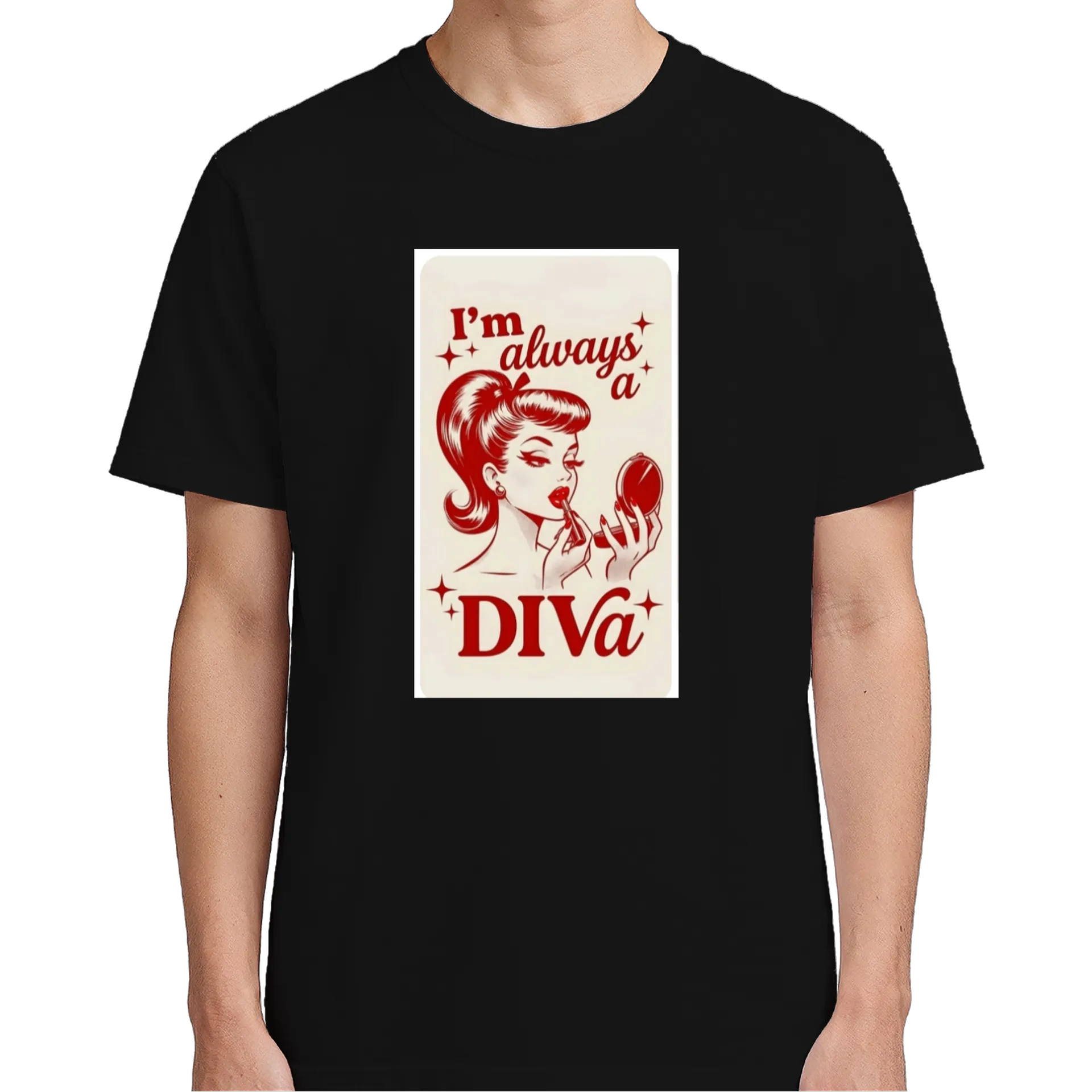Camiseta Estampa Retrô 'I'm always a Diva' 100% Algodão - Imagem 4