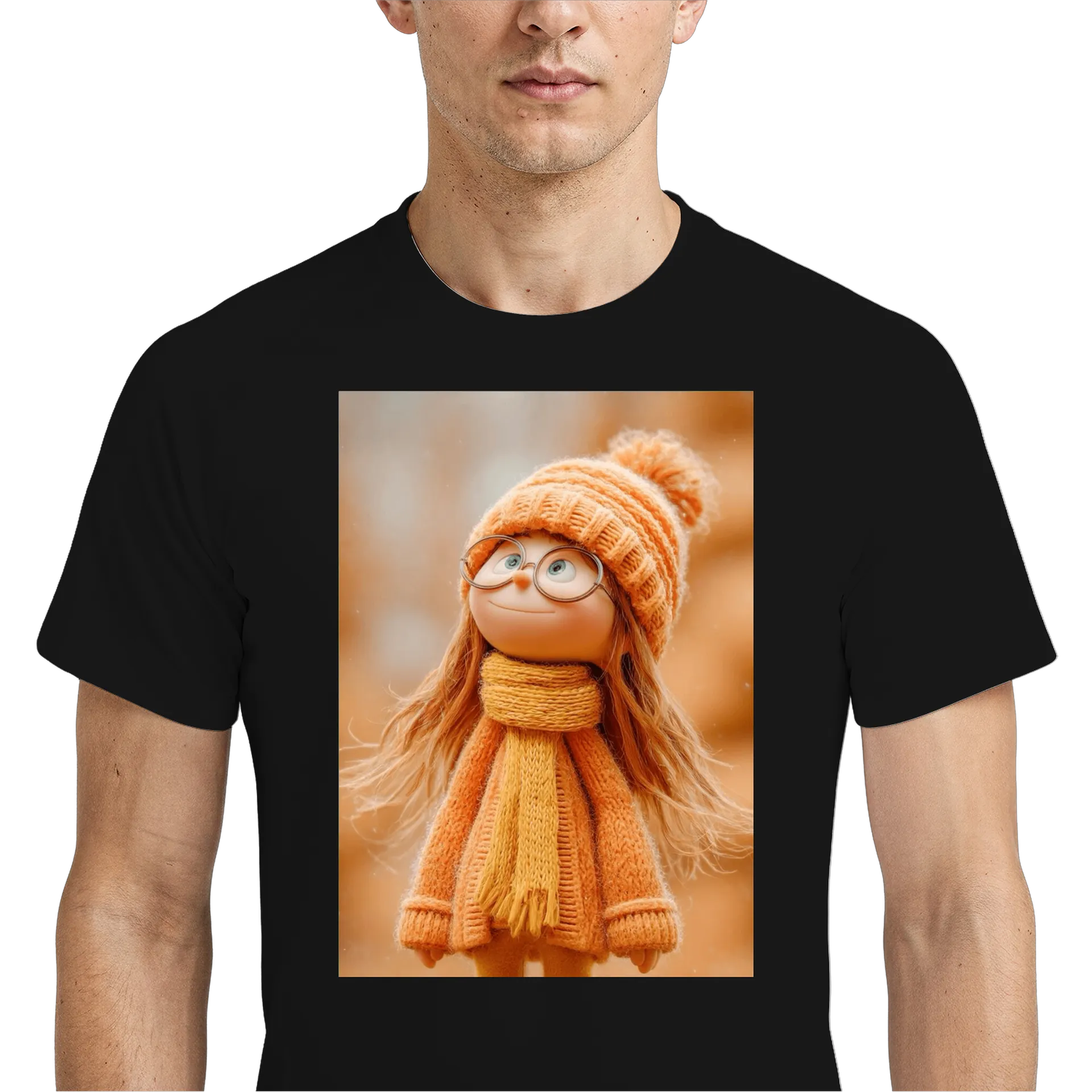 Camiseta Dry Fit Boneca de Óculos com Roupa de Tricô 100% - Imagem 4