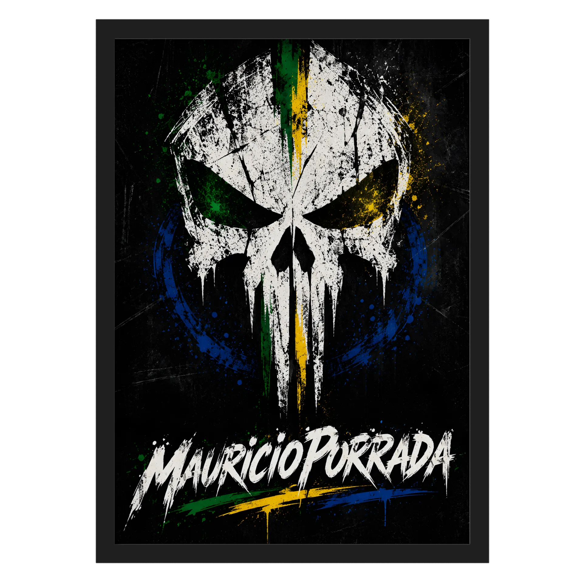 Quadro A3 Justiceiro Porrada Com Vidro de MauricioPorrada — imagem 1 de 3
