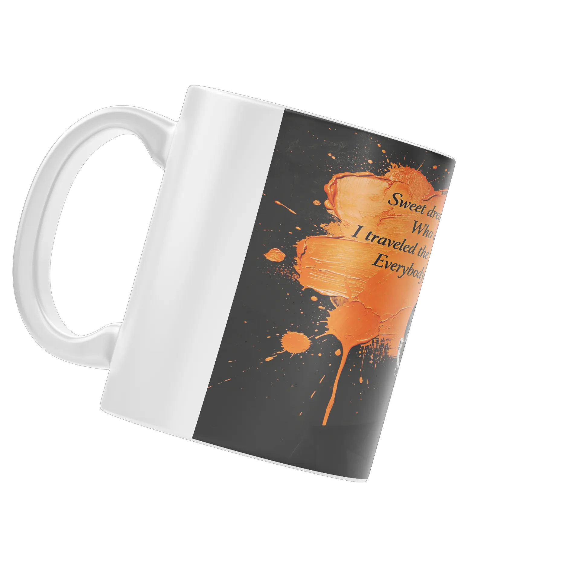 Caneca Porcelana Retrato Preto e Branco Frase Tipográfica - Imagem 4