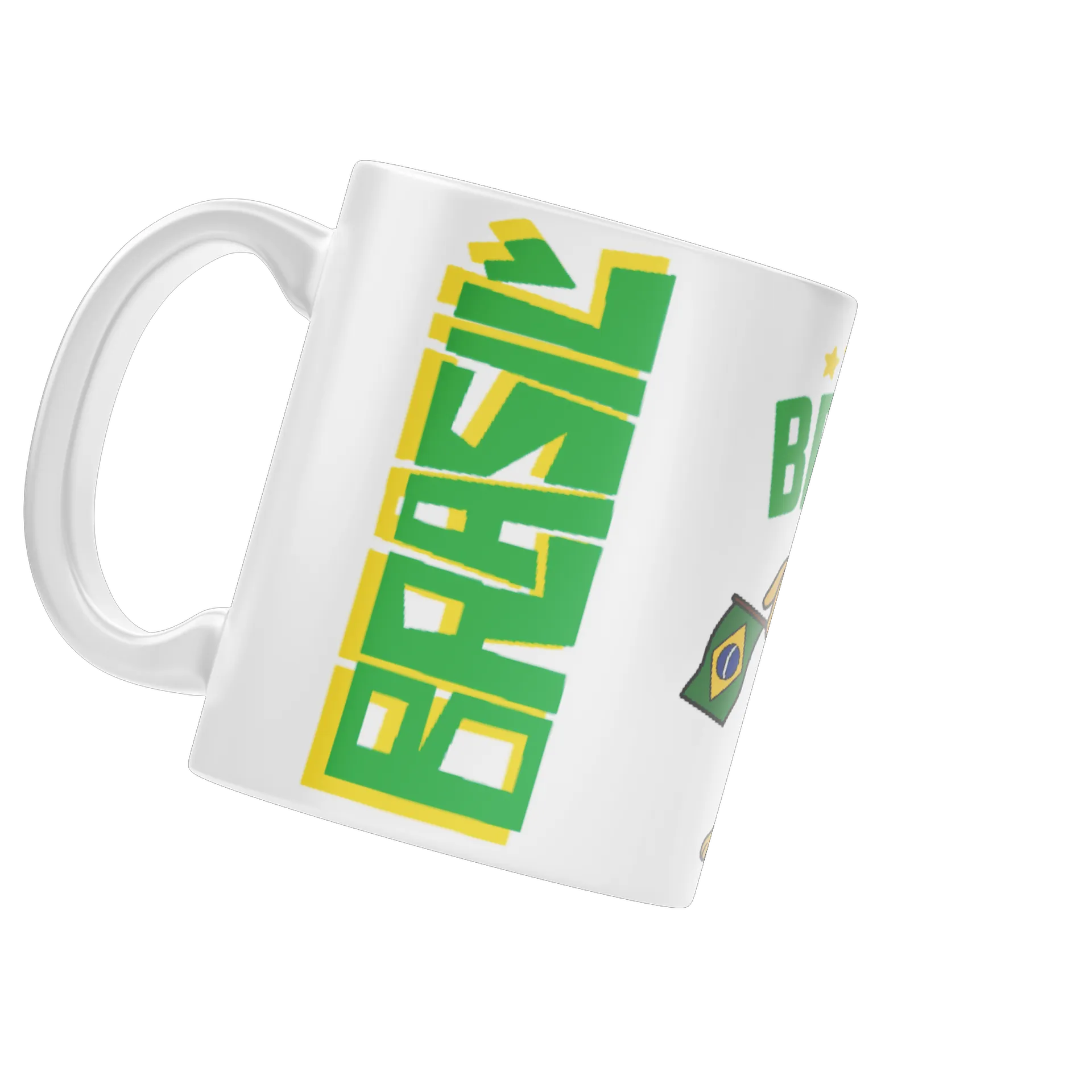 Caneca Porcelana Brasil Cachorro Bandeira 325ml de RAVELLE