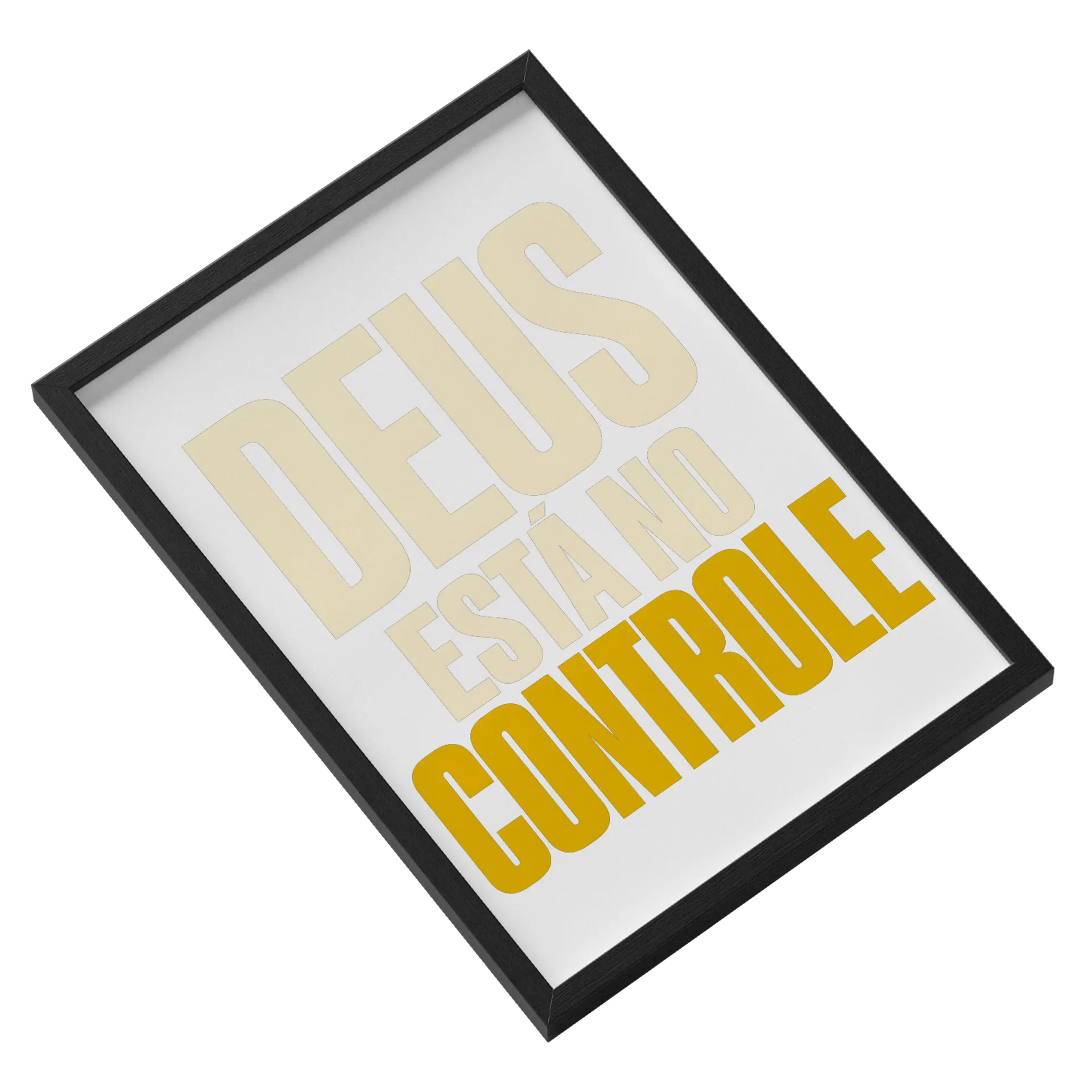 Quadro Estampa Tipográfica Deus Está no Controle A3 de Pedro Assis — imagem 2 de 3