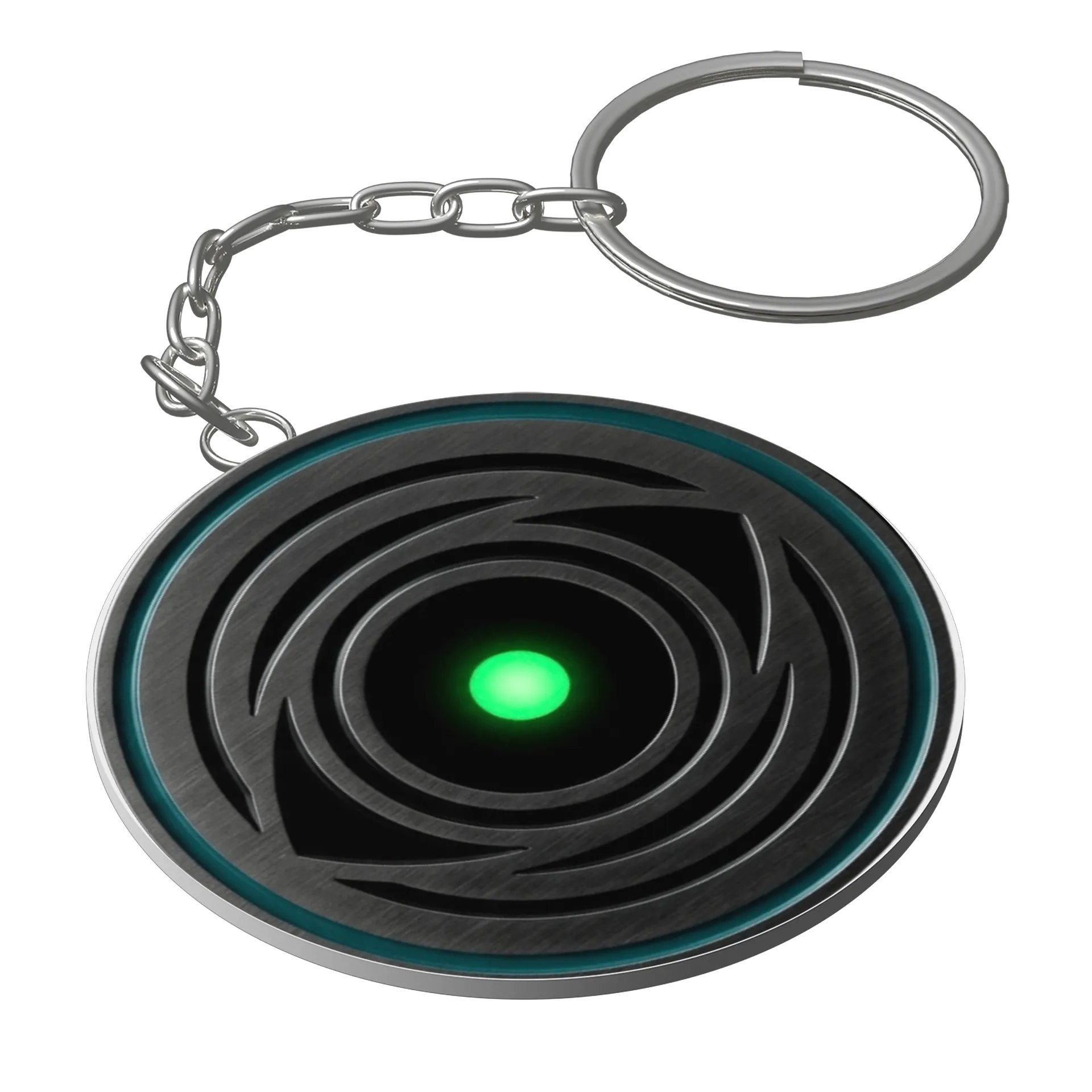 Chaveiro MDF Símbolo de Olho Circular Verde de Kraken Wear — imagem 1 de 3