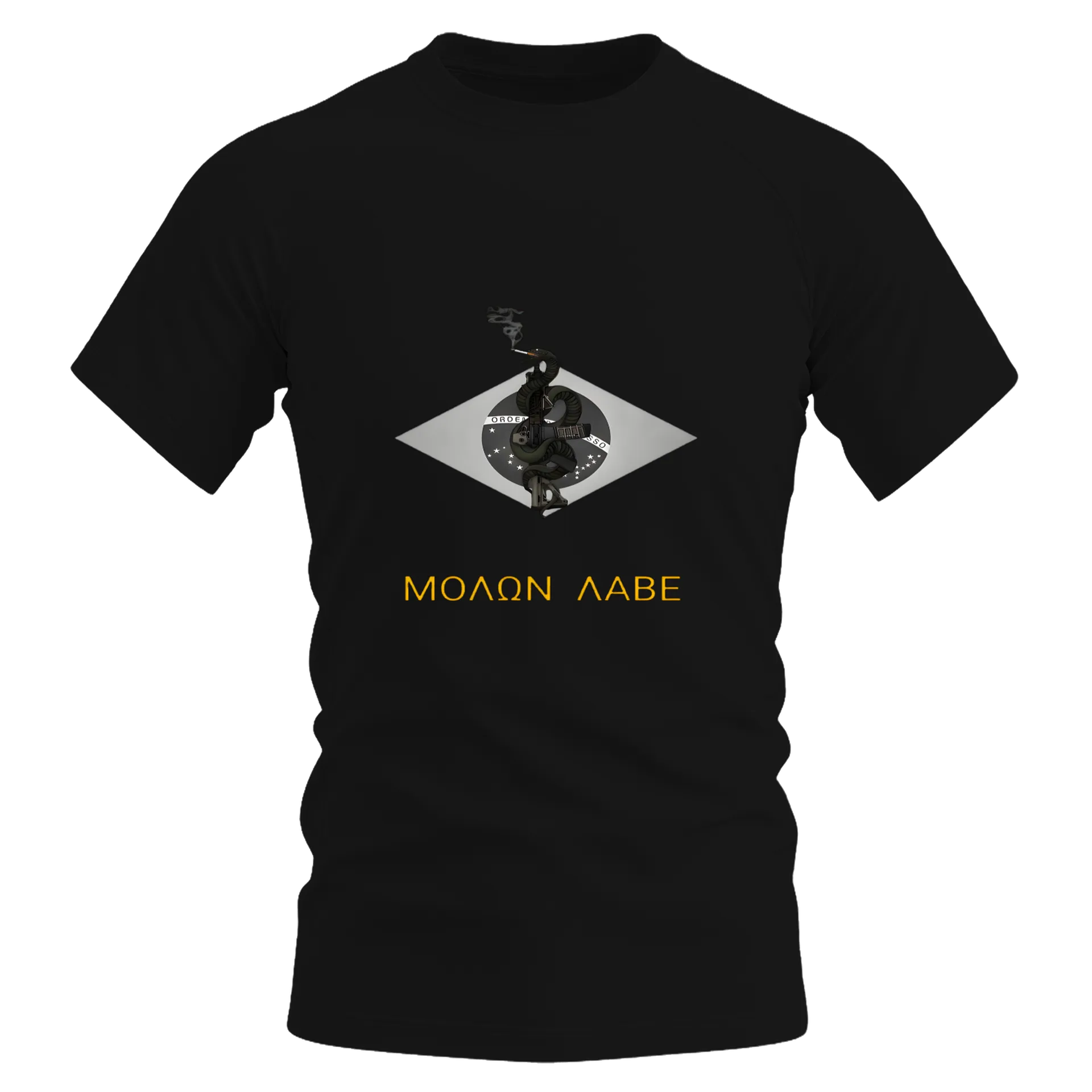 Camiseta Dry Fit Serpente e Guitarra Estampa Monocromática - Imagem 1