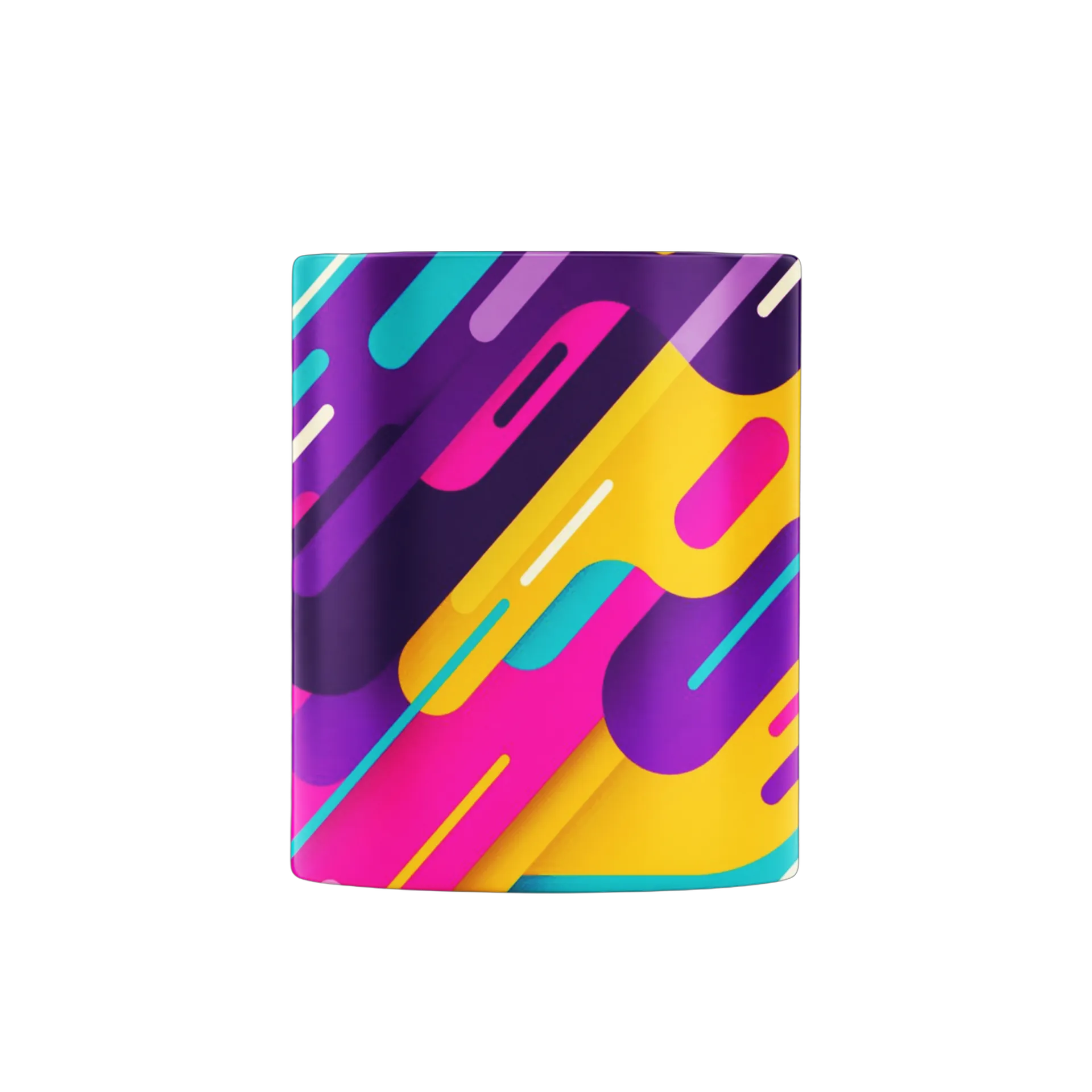 Caneca Porcelana Estampa Abstrata Neon 325ml - Imagem 2