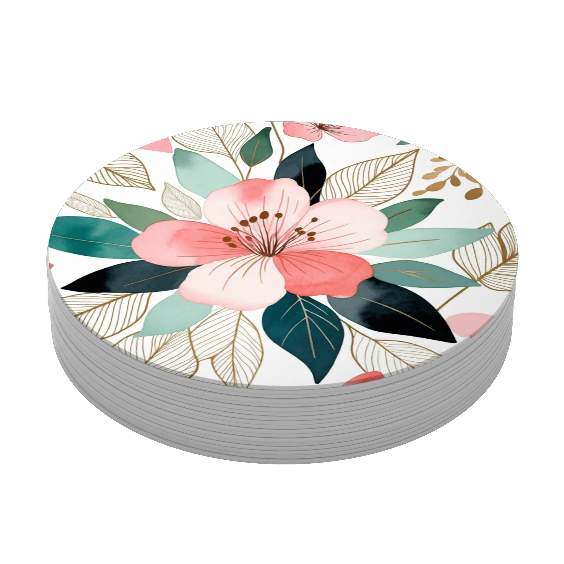 Porta-copo MDF Flores Coloridas 10x10cm - Imagem 4