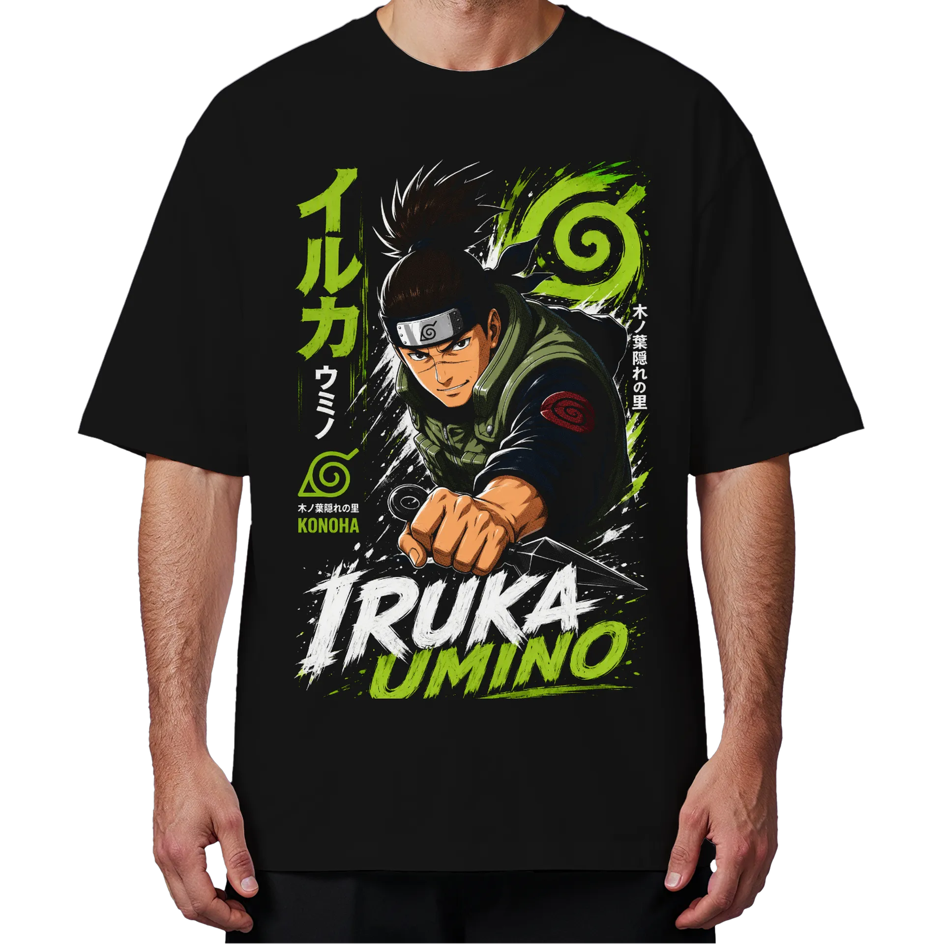 Camiseta Oversized Iruka Umino Naruto Premium  de Roberto Carlos Grolli  — imagem 4 de 6