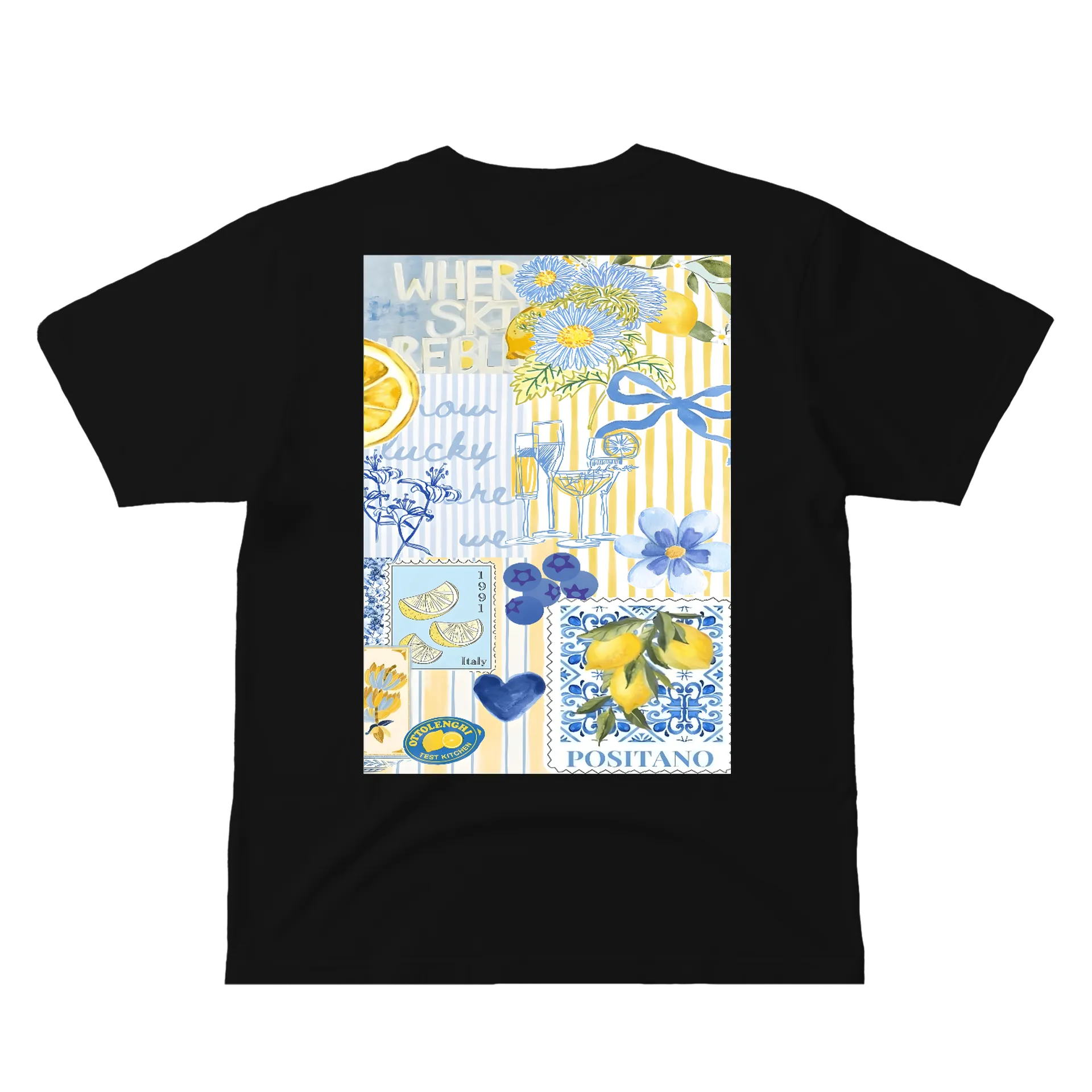 Camiseta Colagem de Limões e Flores 100% Algodão - Imagem 2