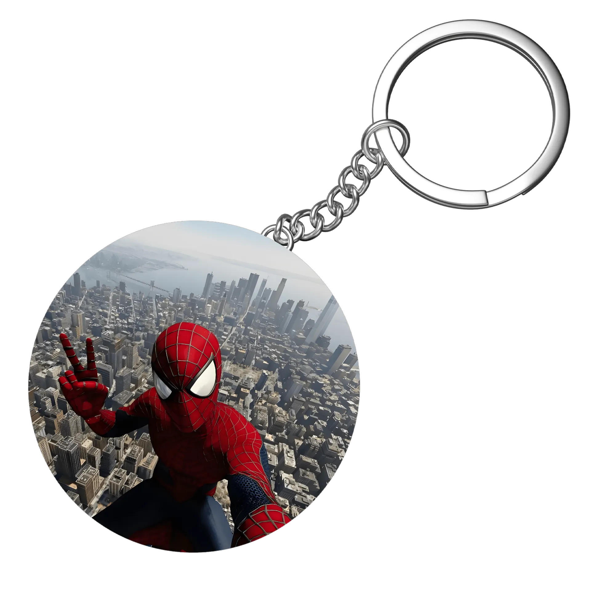 Chaveiro MDF Spiderman Amostra Cidade 5x5cm - Imagem 3