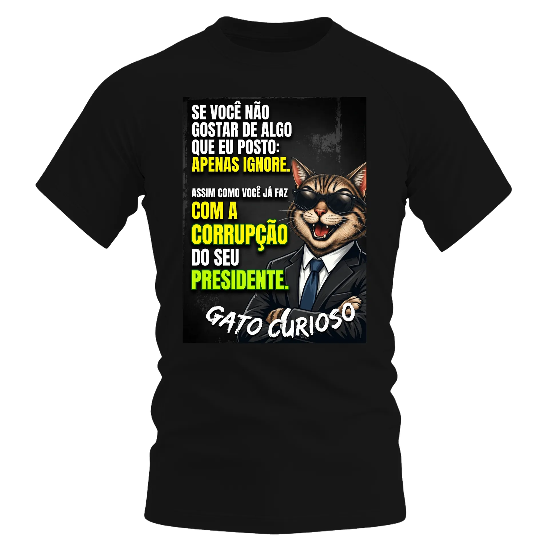 Camiseta DryFit de Gato Curioso  — imagem 1 de 6