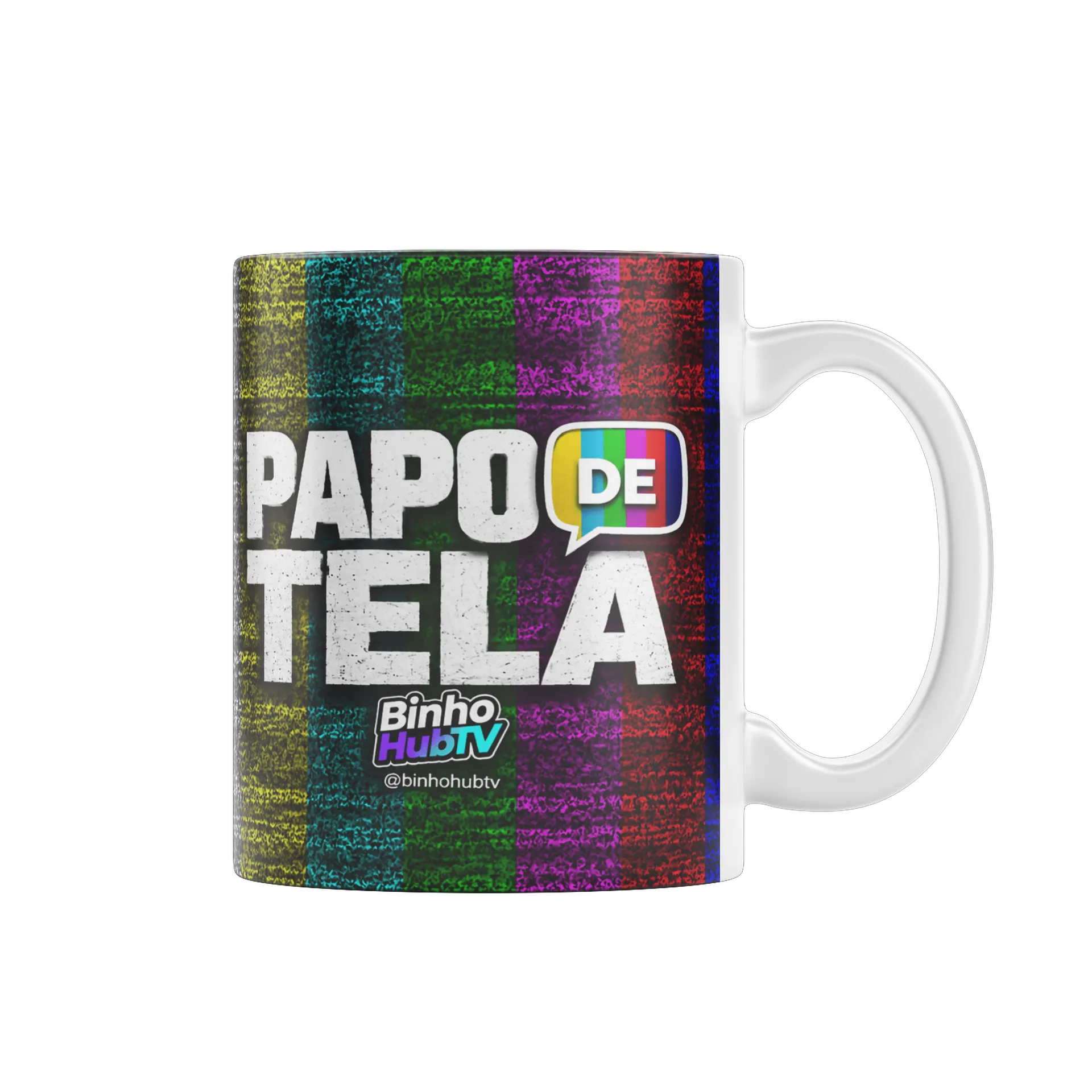Caneca Papo de Tela Estampa Tipográfica Colorida 325ml - Imagem 1