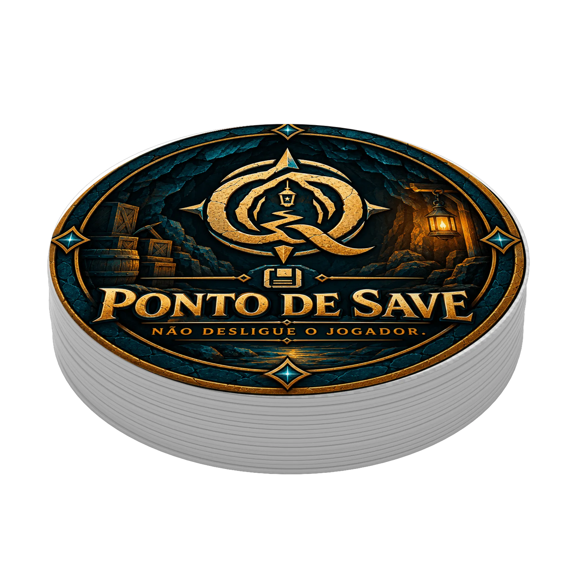 Porta-copo Estampa Ponto de Save Medieval CQ MDF - Imagem 3