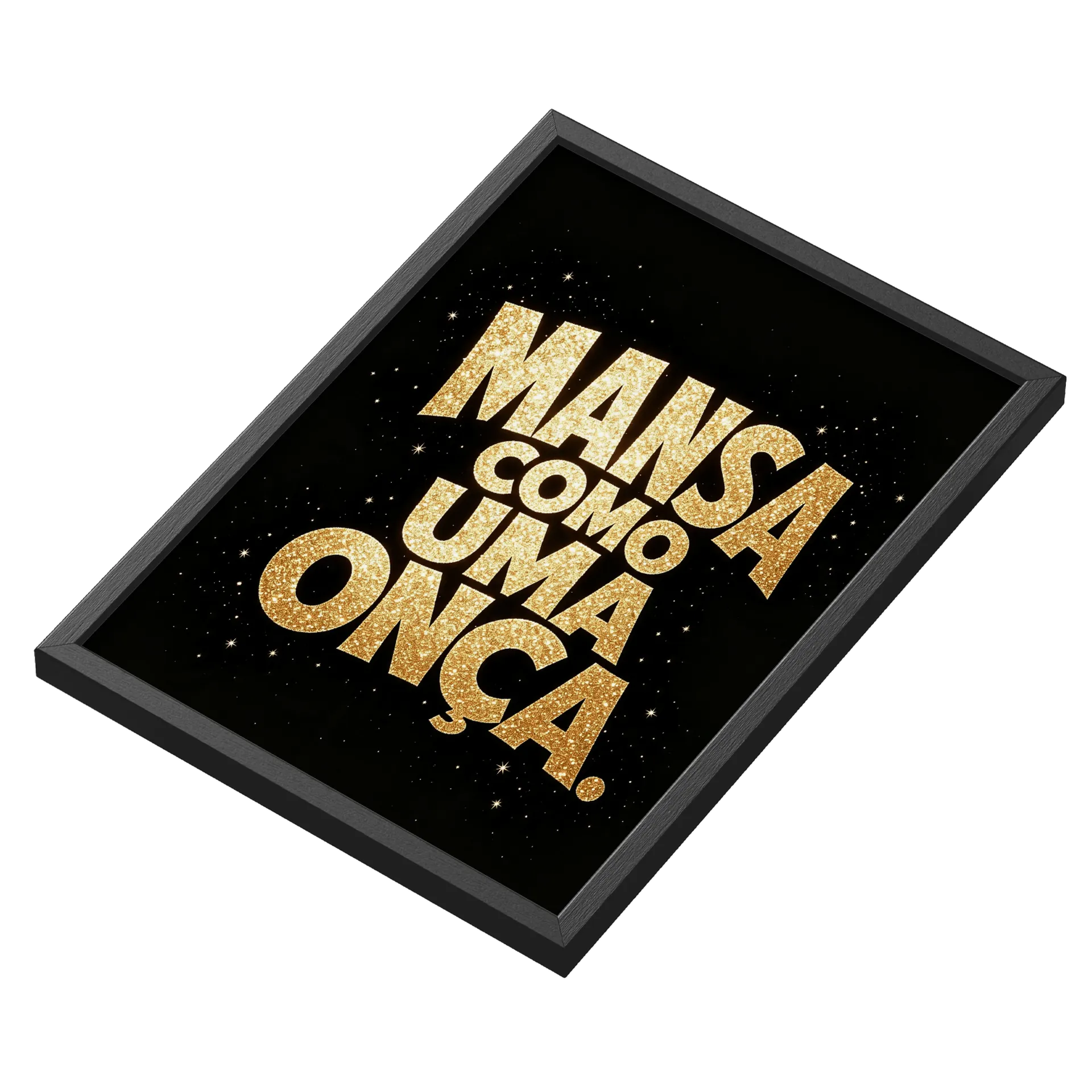 Quadro Monstração Ouro Contemporâneo A3 com Vidro MDF e - Imagem 3