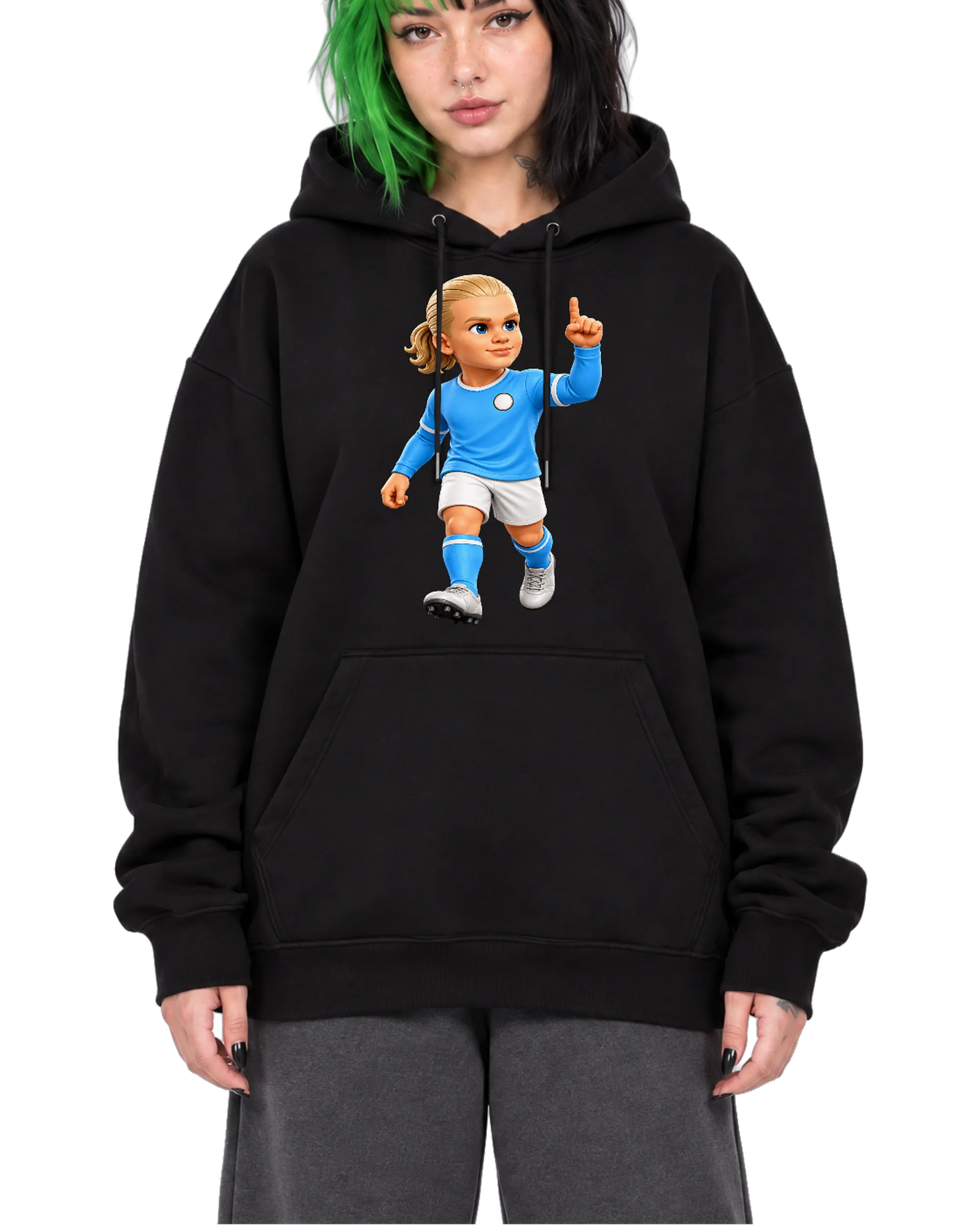 Blusa Moletom Canguru Menina Jogadora em Estilo 3D Etison - Imagem 1