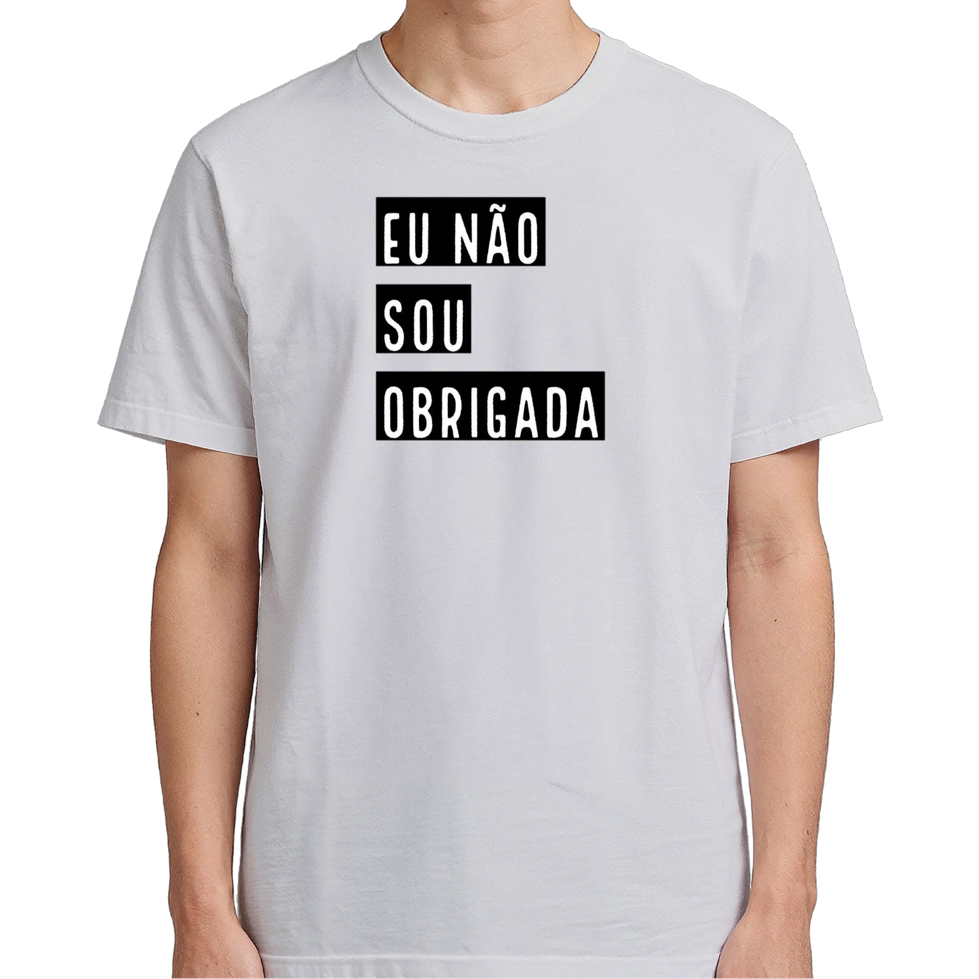 Camiseta Estampa Tipográfica Eu Não Sou Obrigada 100% - Imagem 5