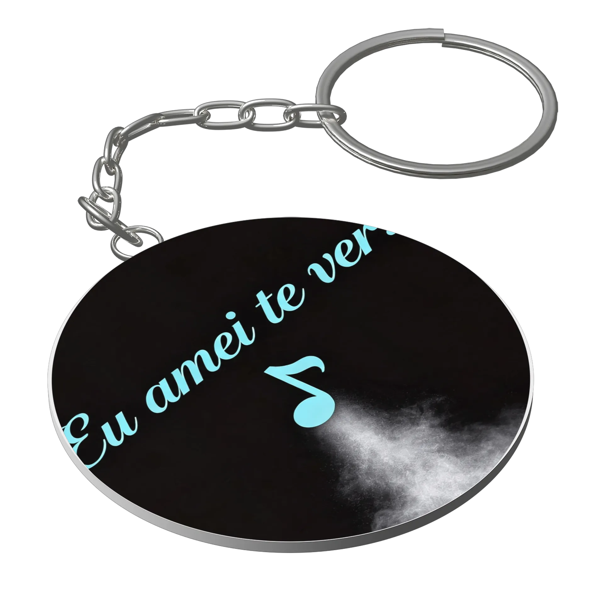Chaveiro MDF Música Nota Azul Estampa Frase Eu Amei te Ver - Imagem 1